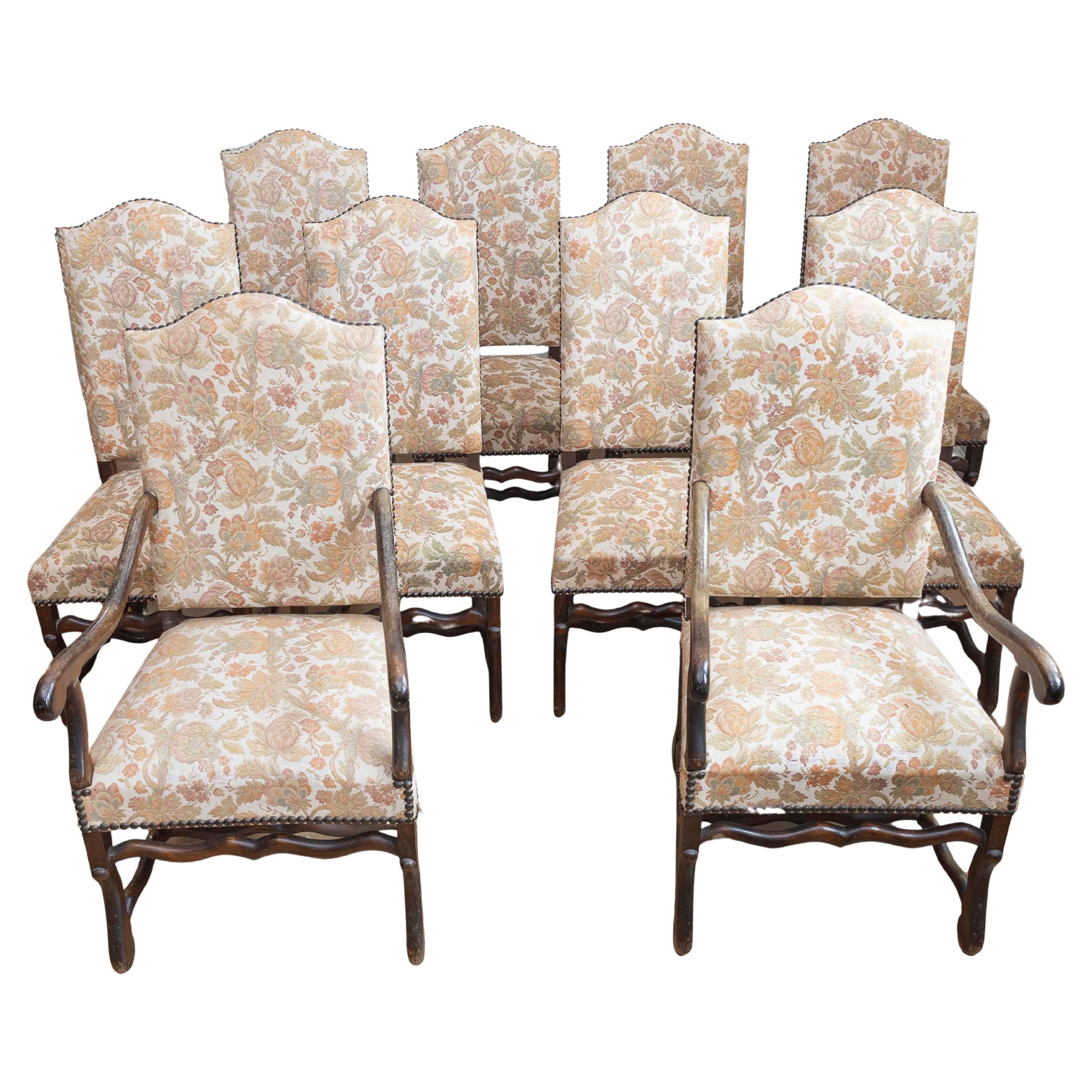 French 19th Century Set of Eight Side Chairs and Two Arm Chairs