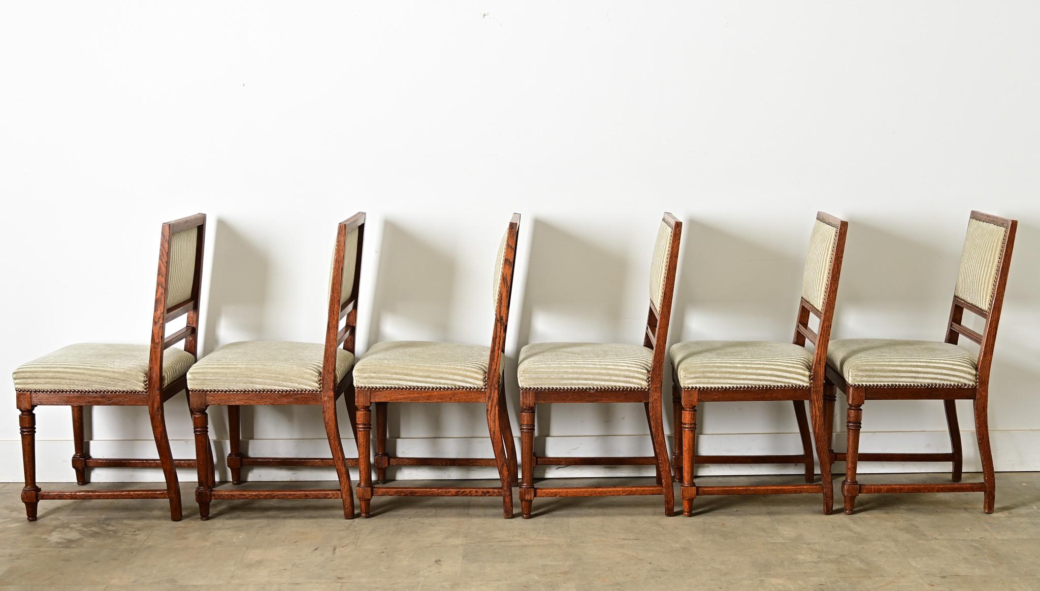 French 19th Century Set of Six Carved Oak Dining Chairs at 1stDibs