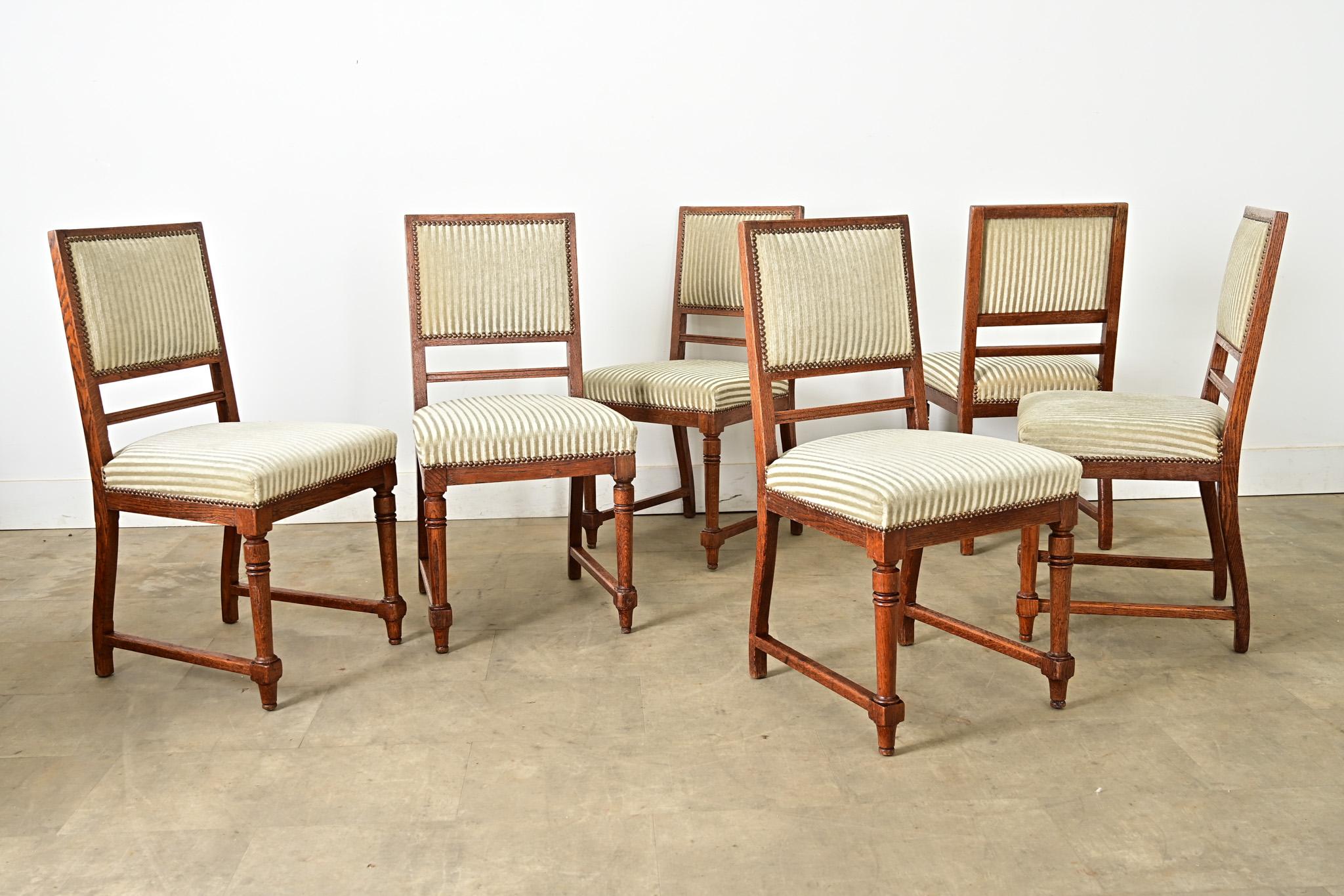 French 19th Century Set of Six Carved Oak Dining Chairs at 1stDibs