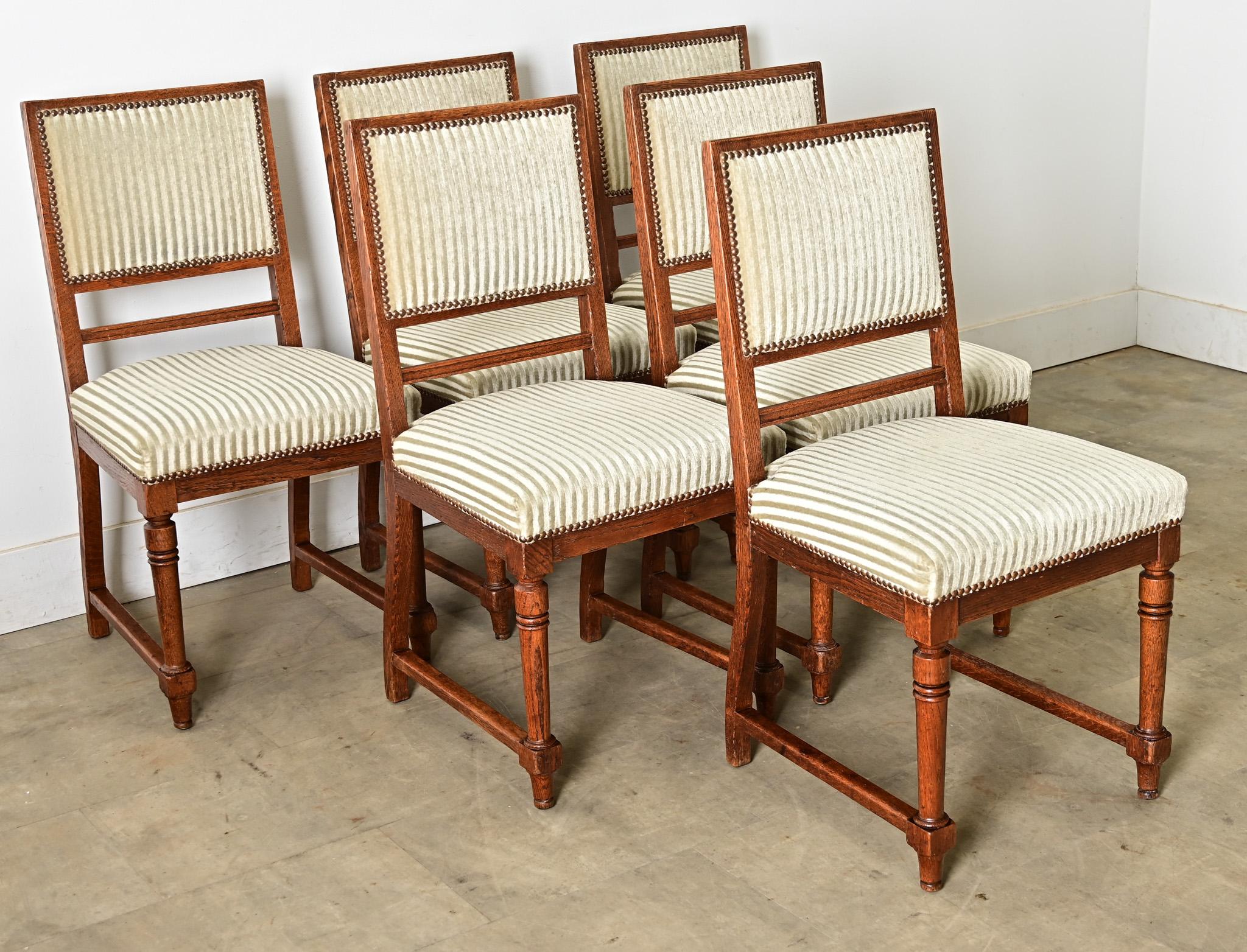 French 19th Century Set of Six Carved Oak Dining Chairs at 1stDibs