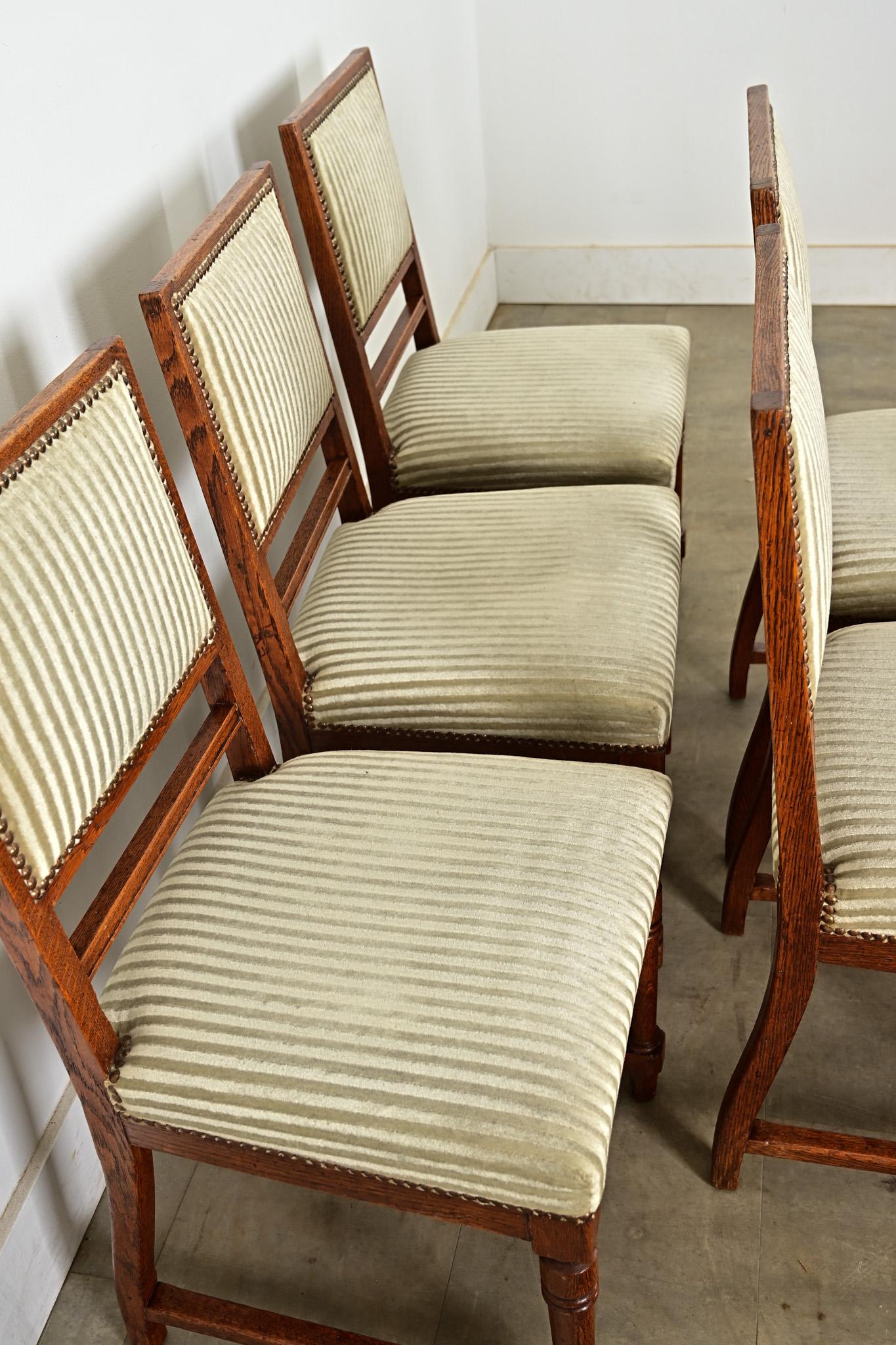 French 19th Century Set of Six Carved Oak Dining Chairs at 1stDibs