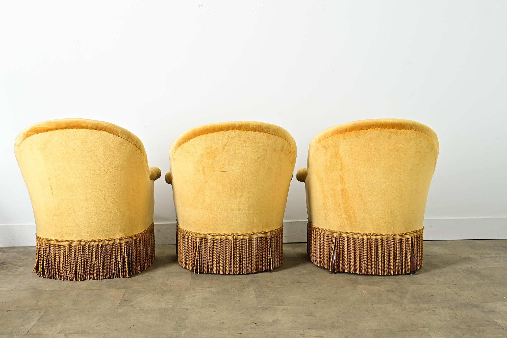 French 19th Century Set of Three Parlor Chairs For Sale 4
