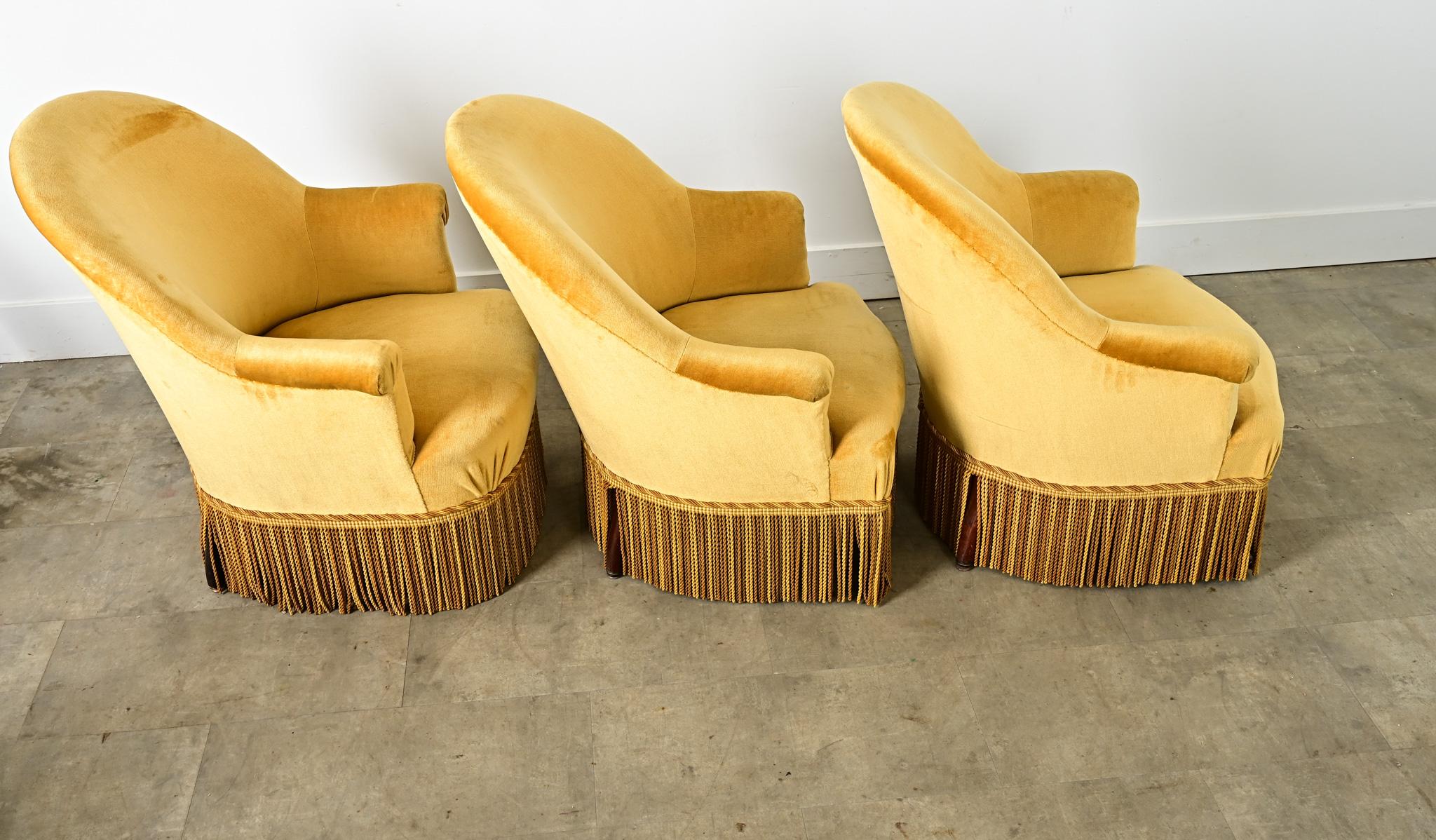 French 19th Century Set of Three Parlor Chairs For Sale 5