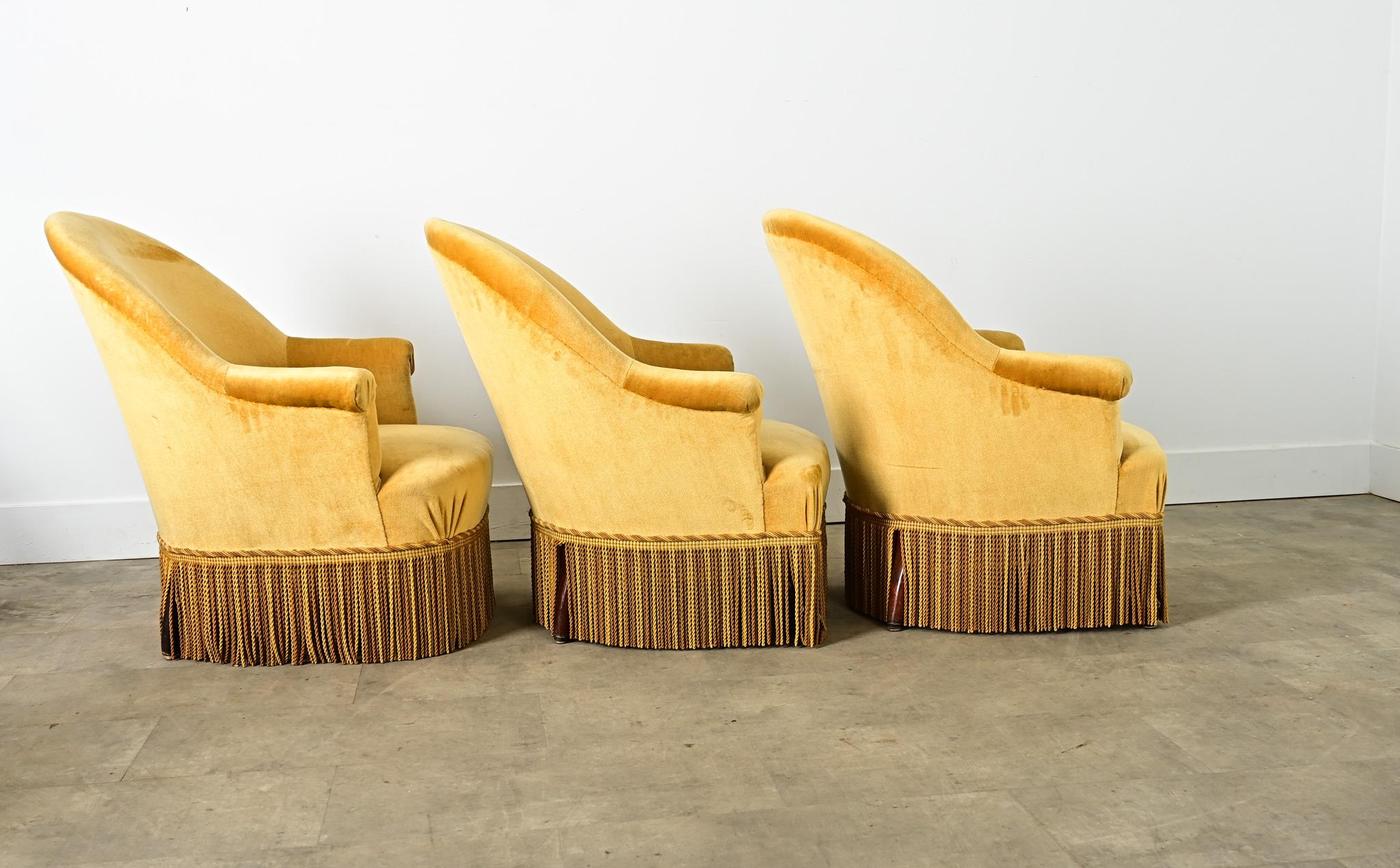 French 19th Century Set of Three Parlor Chairs For Sale 6