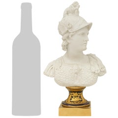 Buste de Marli en porcelaine de Sèvres et bronze doré du XIXe siècle, signé Becquet