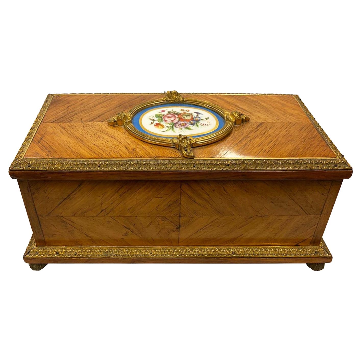 French 19th Century 'Sevres' Porcelain Mounted Casket For Sale