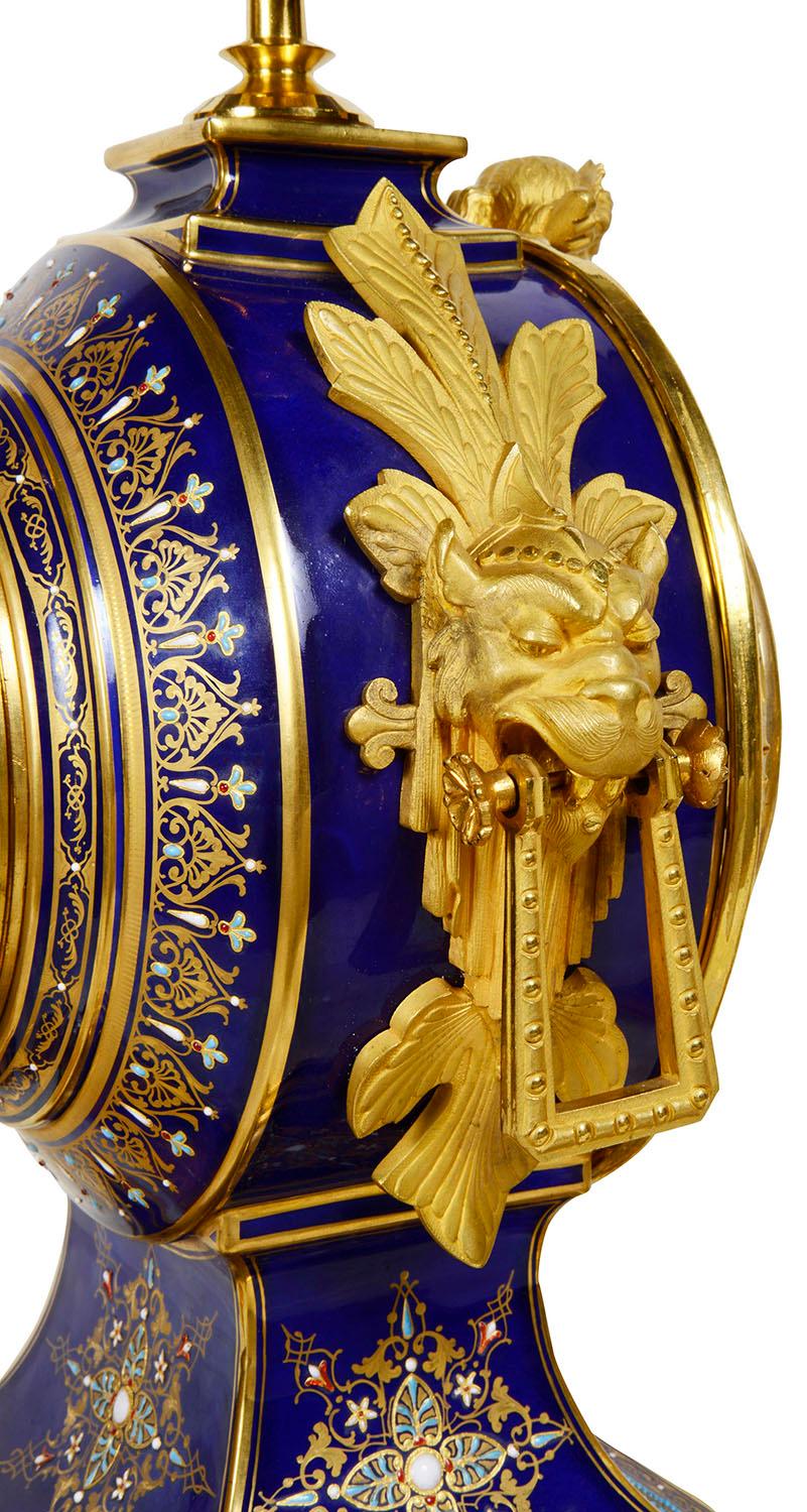 French 19th Century Sevres Style Clock Garniture 5