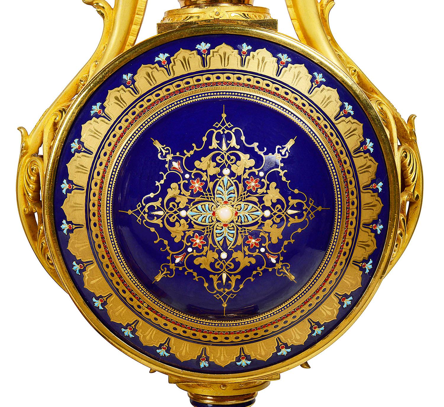 French 19th Century Sevres Style Clock Garniture 8