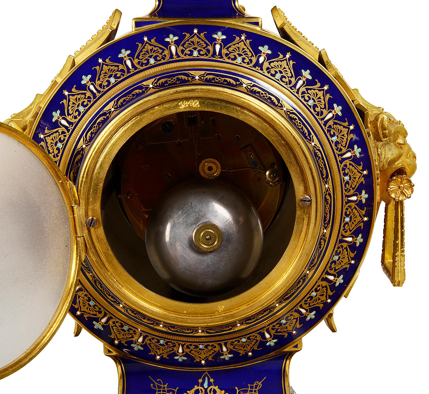 French 19th Century Sevres Style Clock Garniture 9