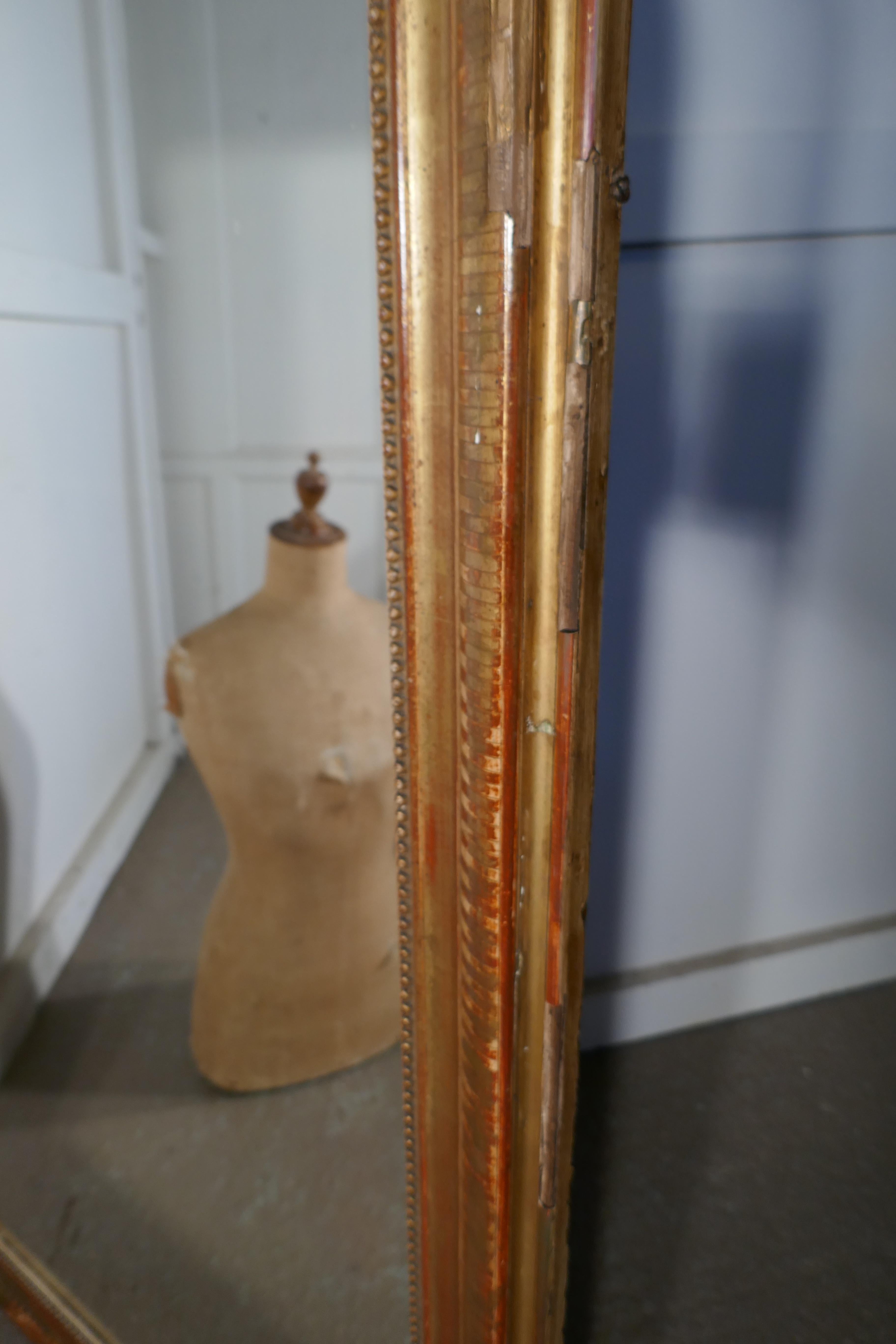 French 19th Century Shabby Gilt Louis Philippe Gold Mirror 1