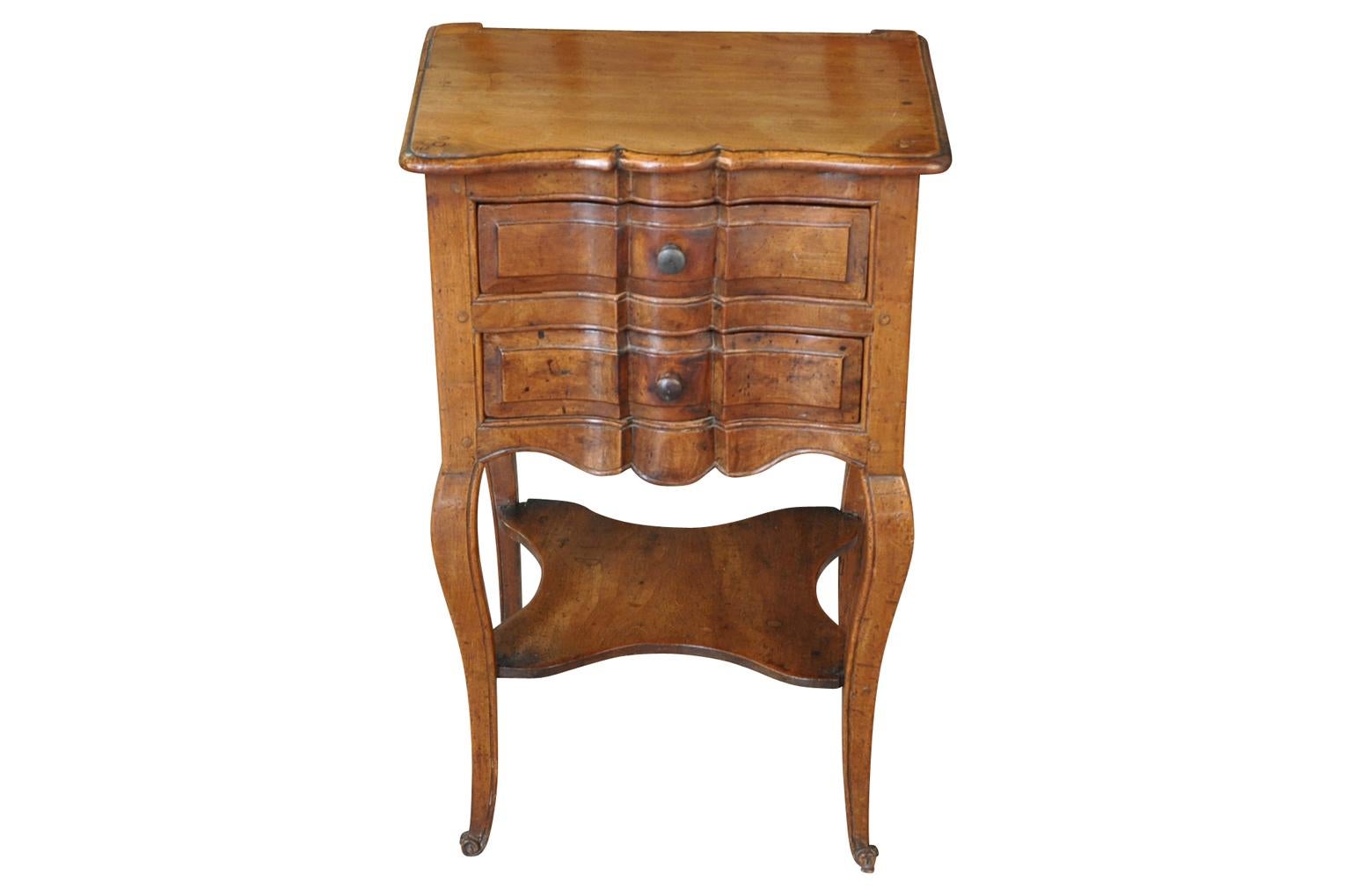A very lovely 19th century side table from the Provence region of France. Wonderfully constructed from walnut with exceptional patina - rich and luminous.