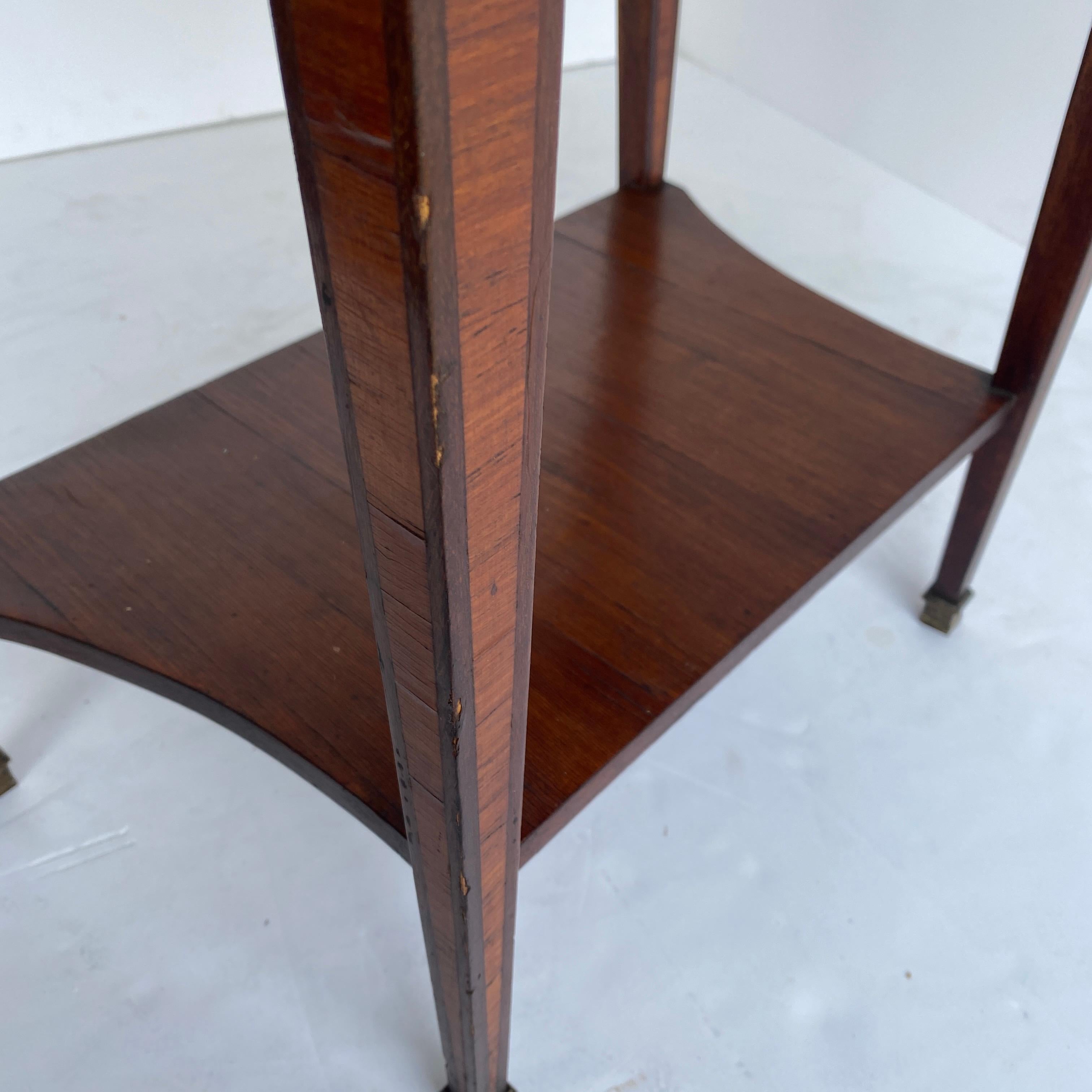 French 19th Century Side Table with Marble Top, Library Books and Brass Gallery For Sale 13