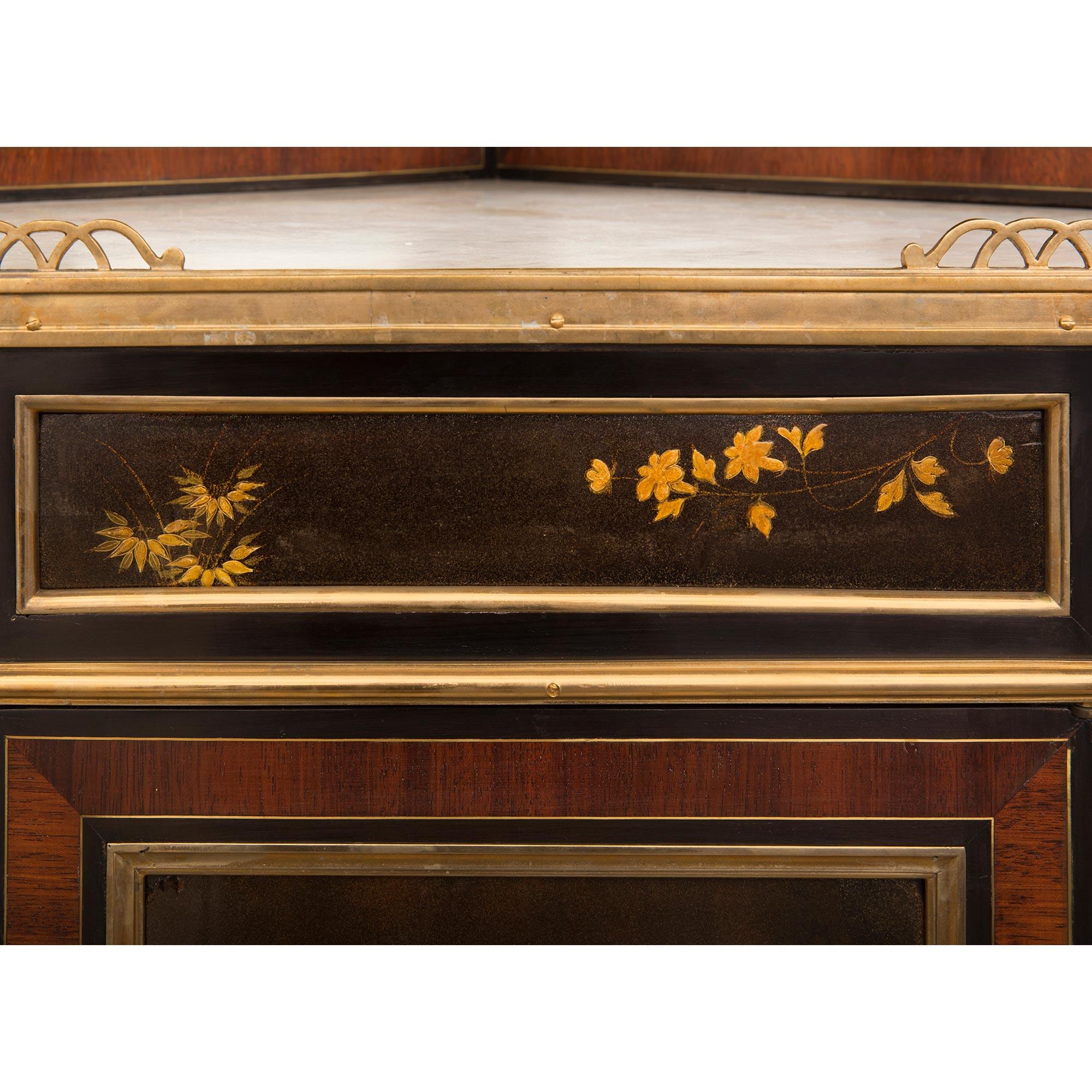 French 19th Century Signed Corner Cabinet Signed Heubès For Sale 2