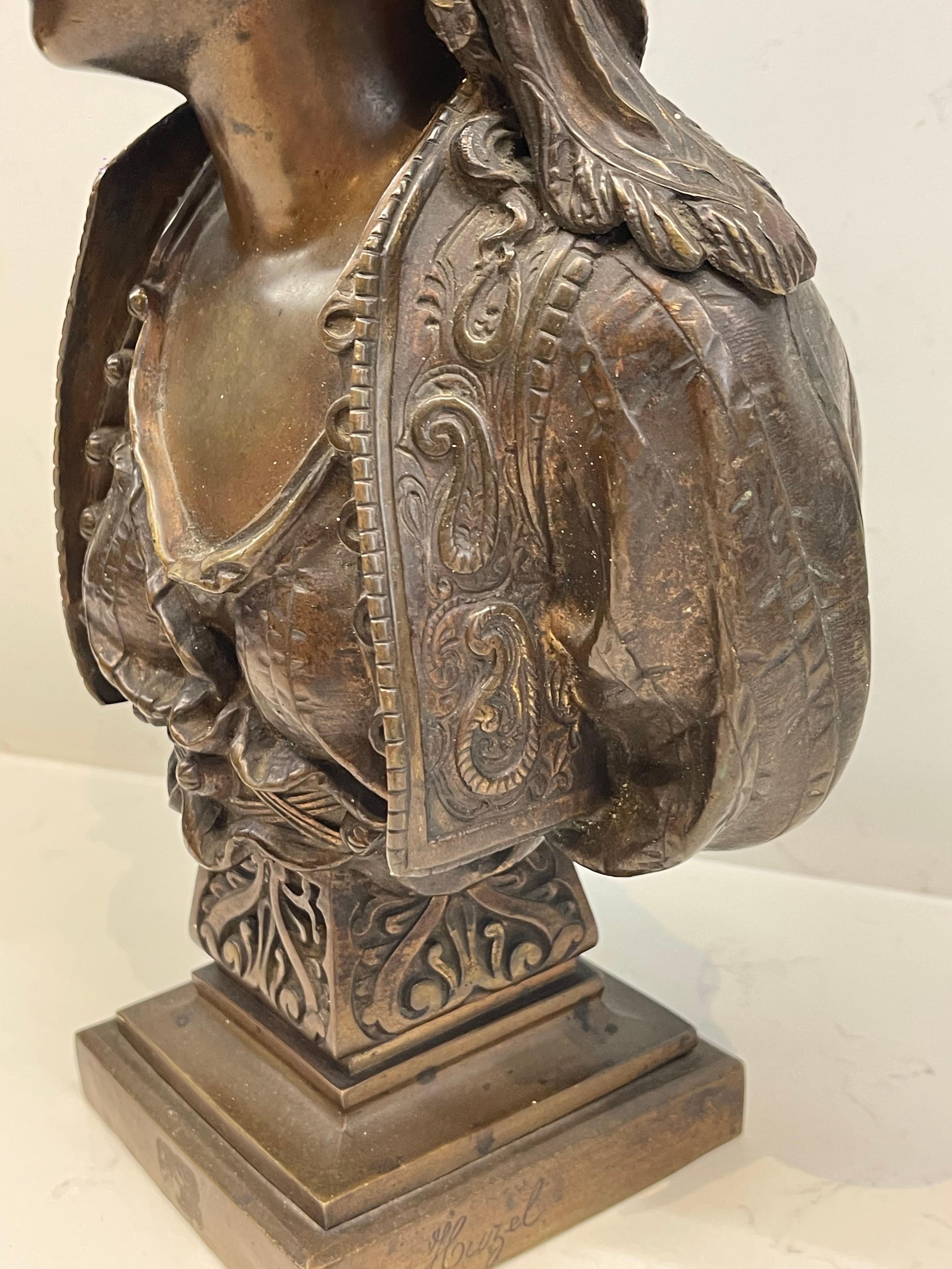 Bronze Sculpture française du 19ème siècle signée Huzel en bronze en vente