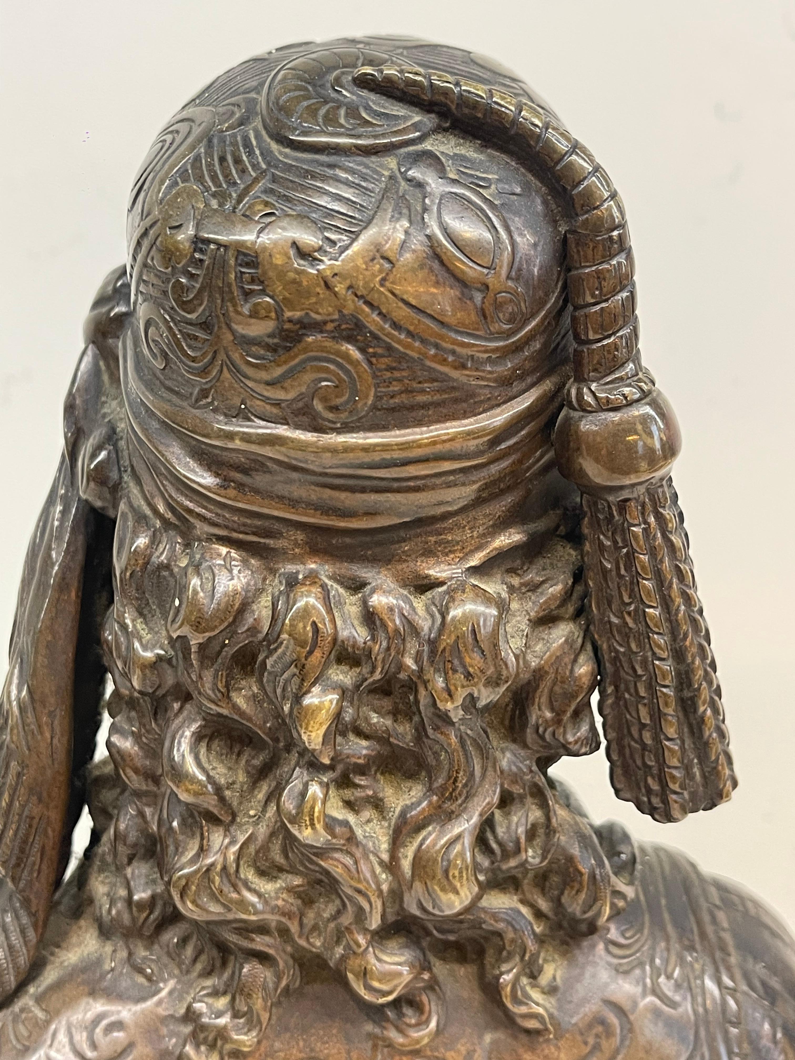 Sculpture française du 19ème siècle signée Huzel en bronze en vente 2