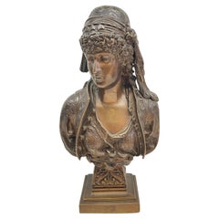 Französisch 19. Jahrhundert signiert Huzel Bronze Dame Skulptur