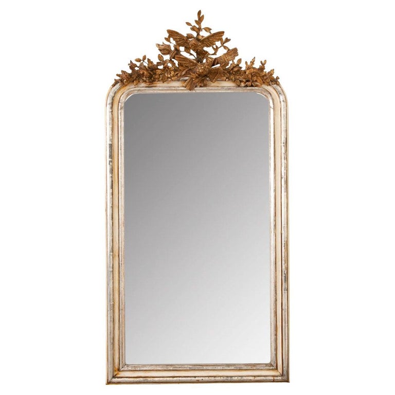 French 19th Century Silver and Gold Gilt Mirror For Sale at 1stDibs