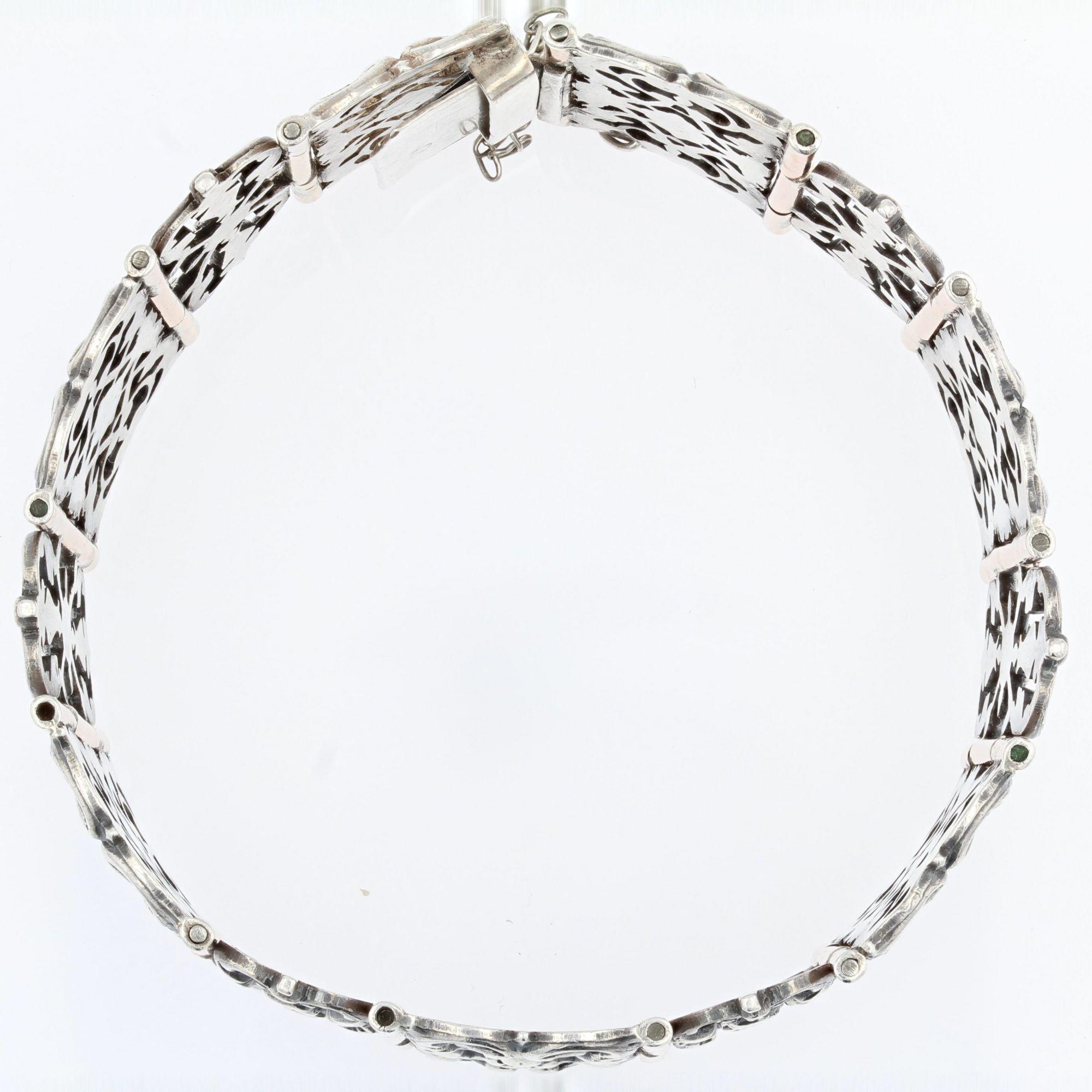 French 19th Century Silver and Vermeil Bracelet For Sale 5