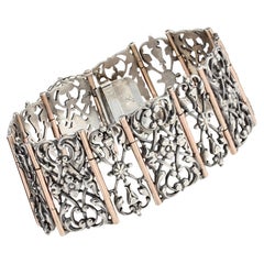 Französisches Silber- und Vermeil-Armband aus dem 19.