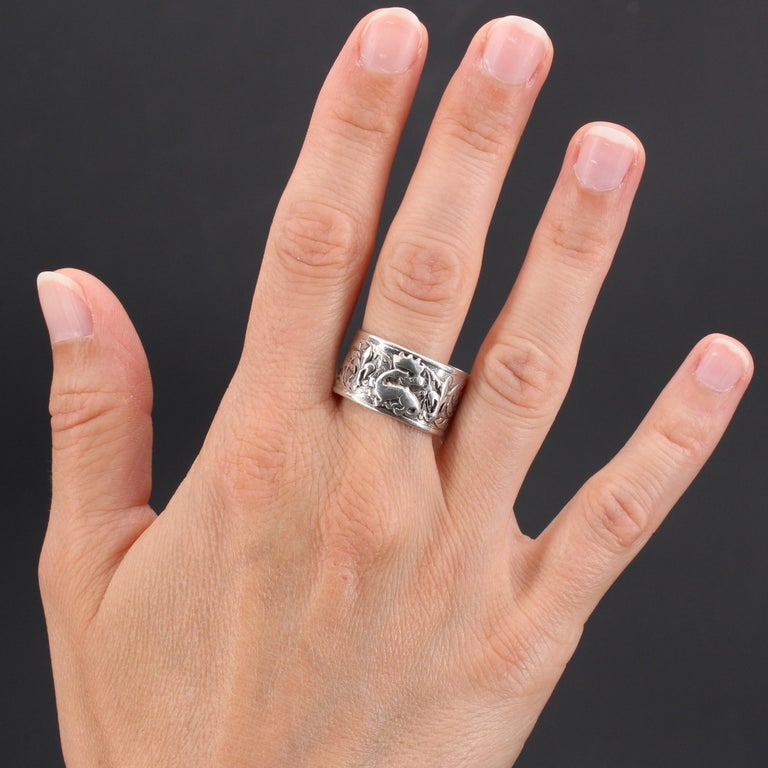 French, 19th Century Silver Band Ring For Sale at 1stDibs