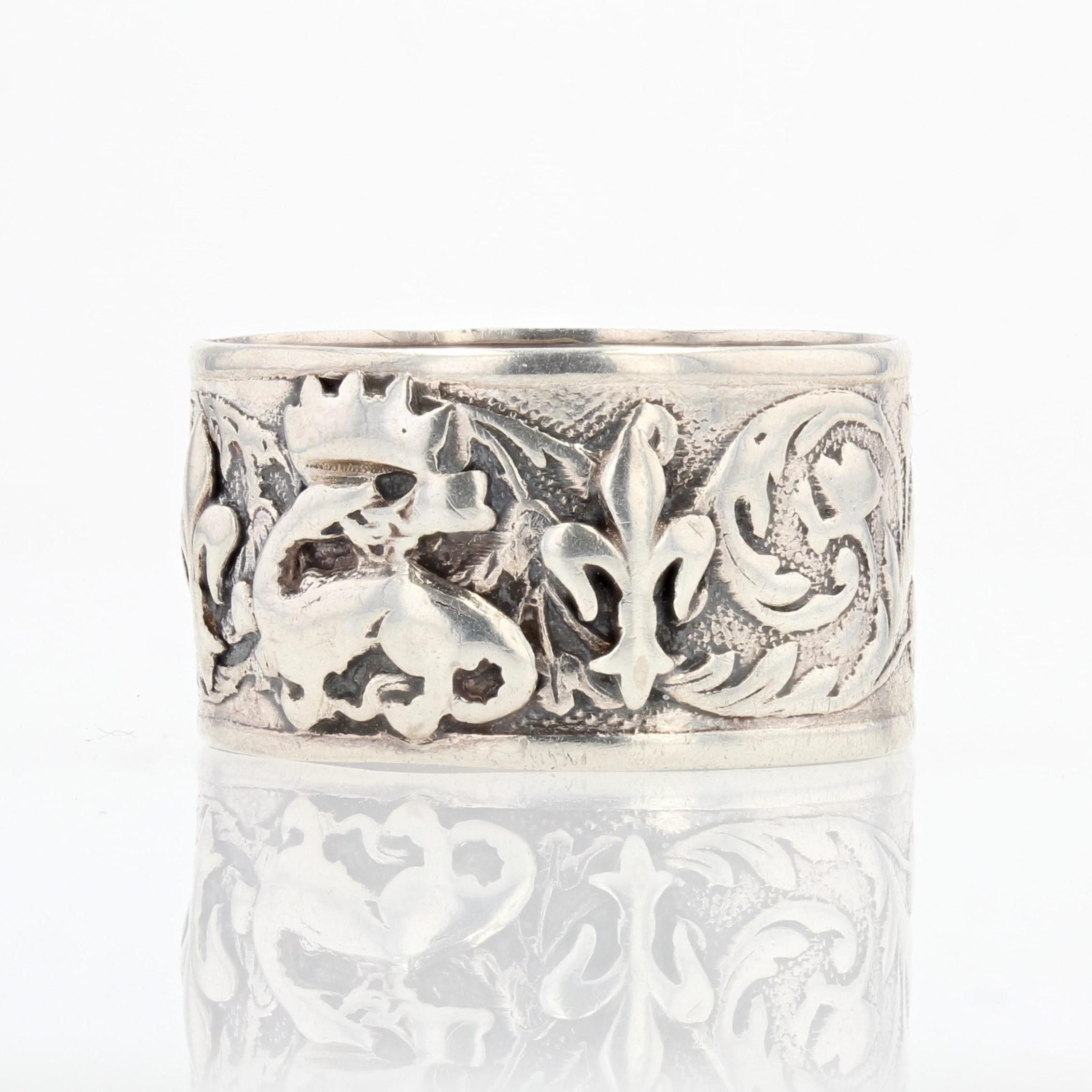 Napoleon III French, 19th Century Silver Band Ring