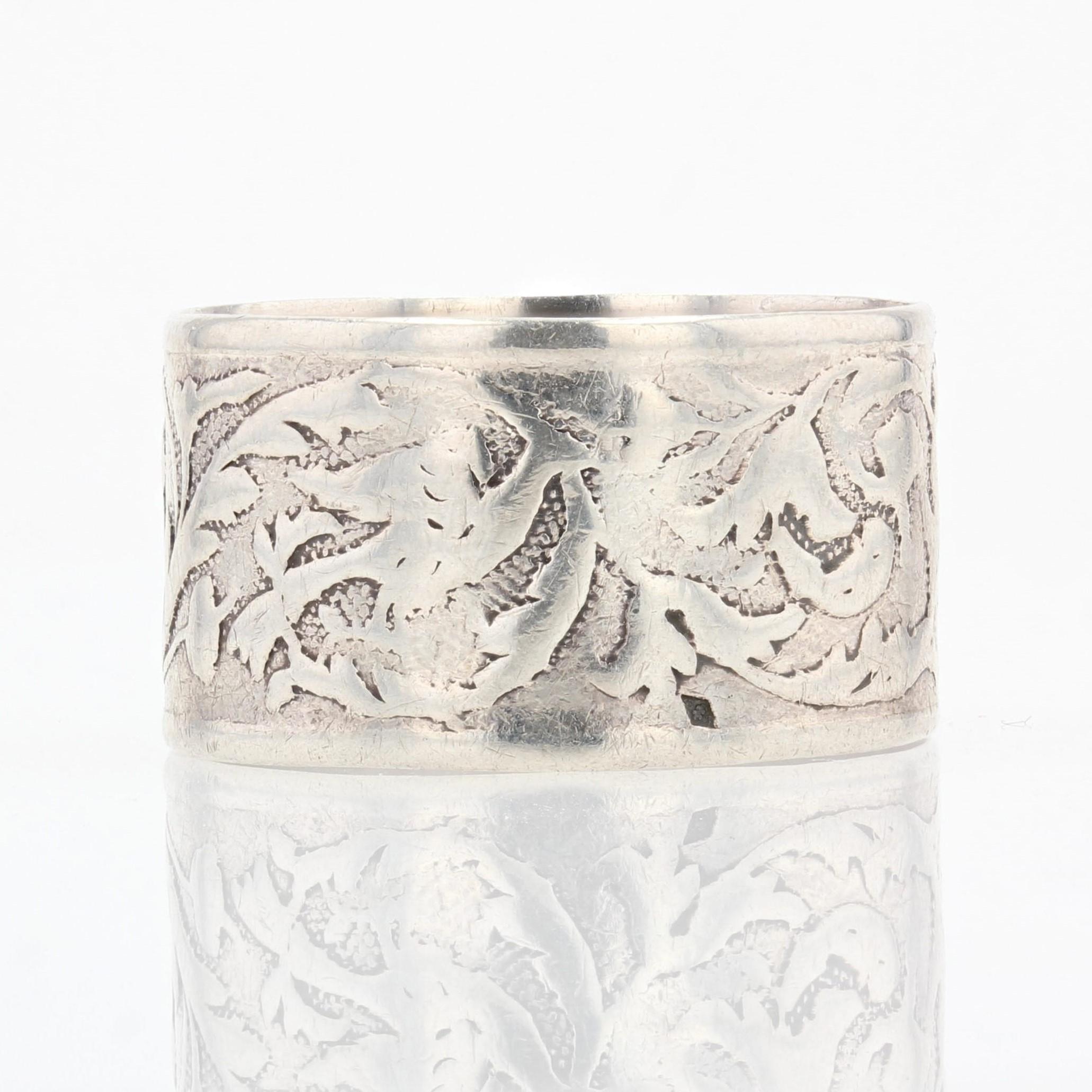 Women's or Men's French, 19th Century Silver Band Ring