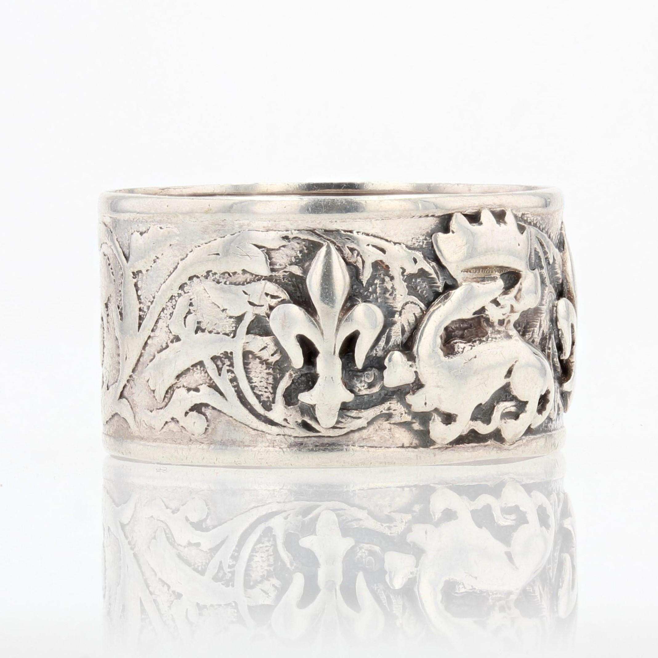 French, 19th Century Silver Band Ring 1