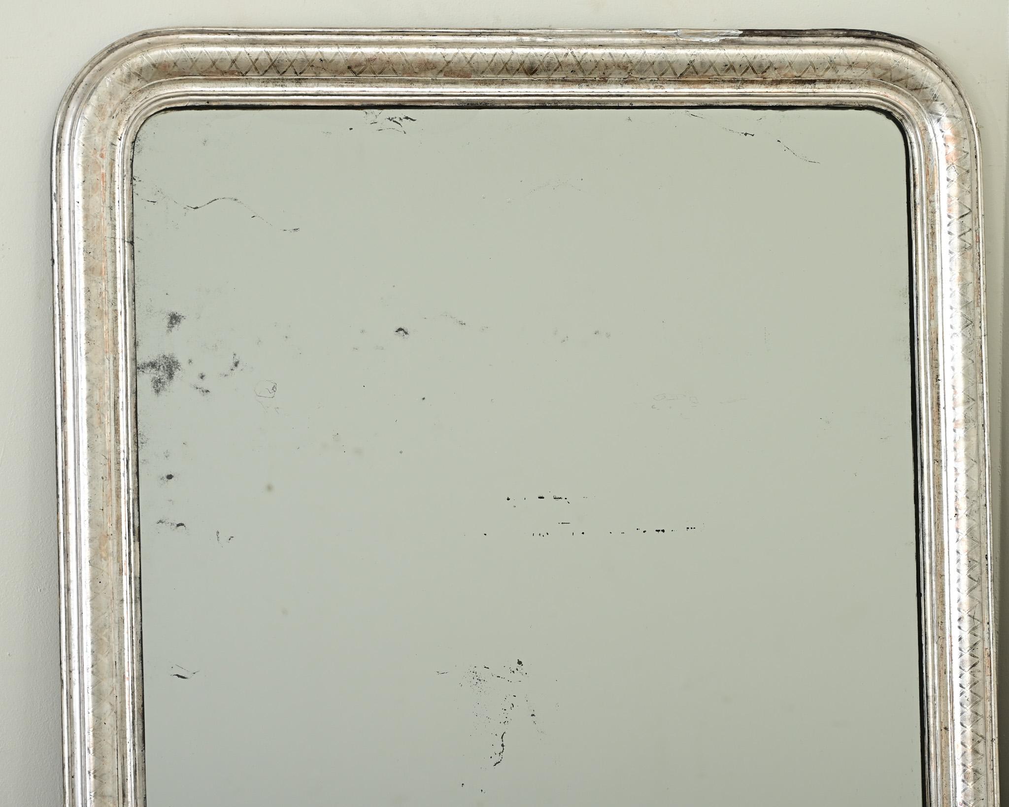Francese Specchio francese del XIX secolo in argento dorato Louis Philippe in vendita