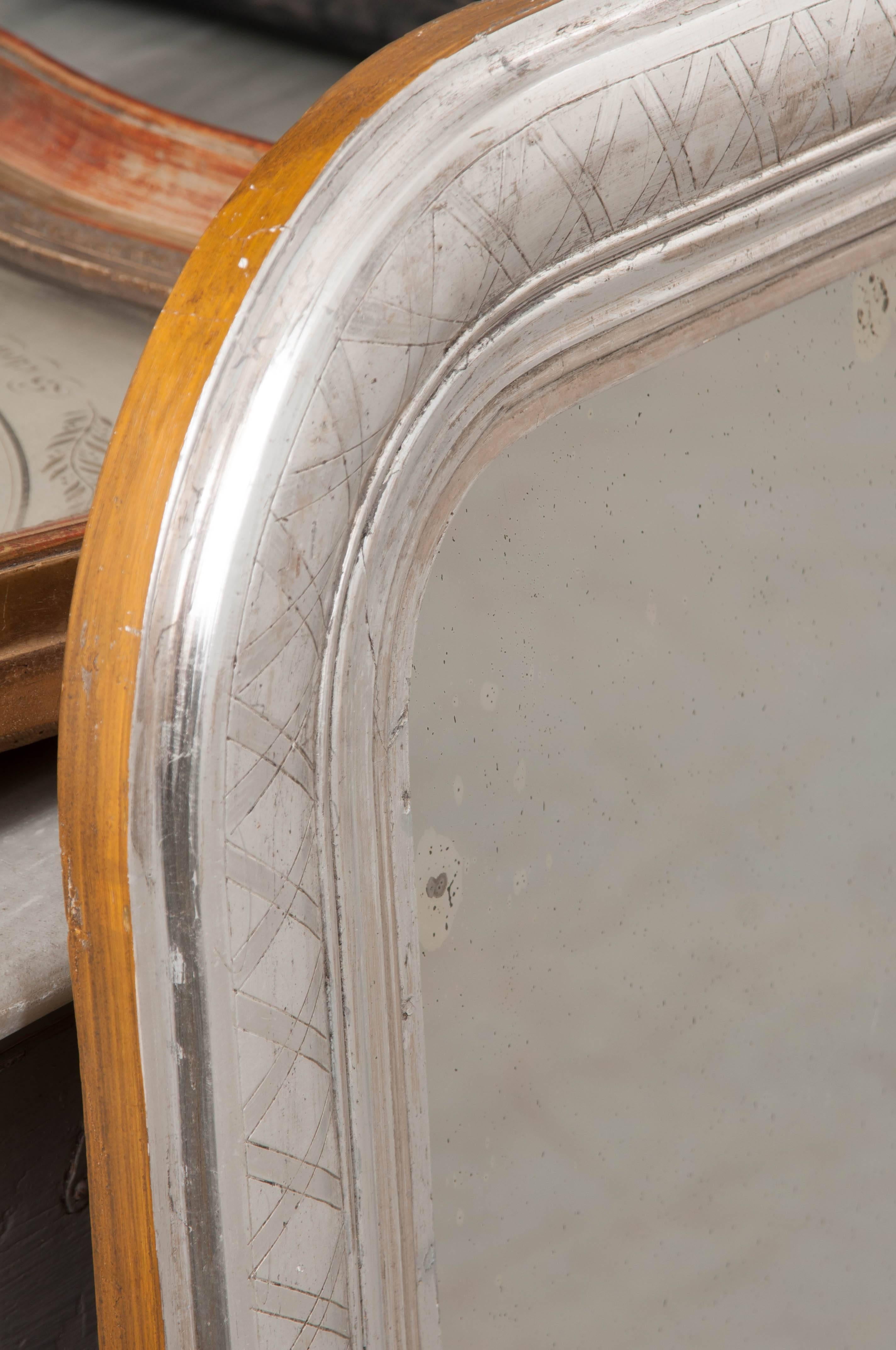 French 19th Century Silver Gilt Louis Philippe Mirror 2