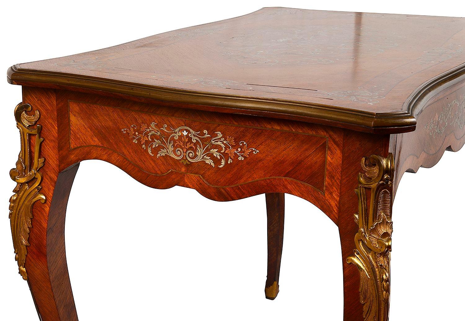 Louis XVI French 19th Century Silver Inlaid Side Table For Sale