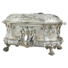 Antique French 19th Century Silver Plated Casket