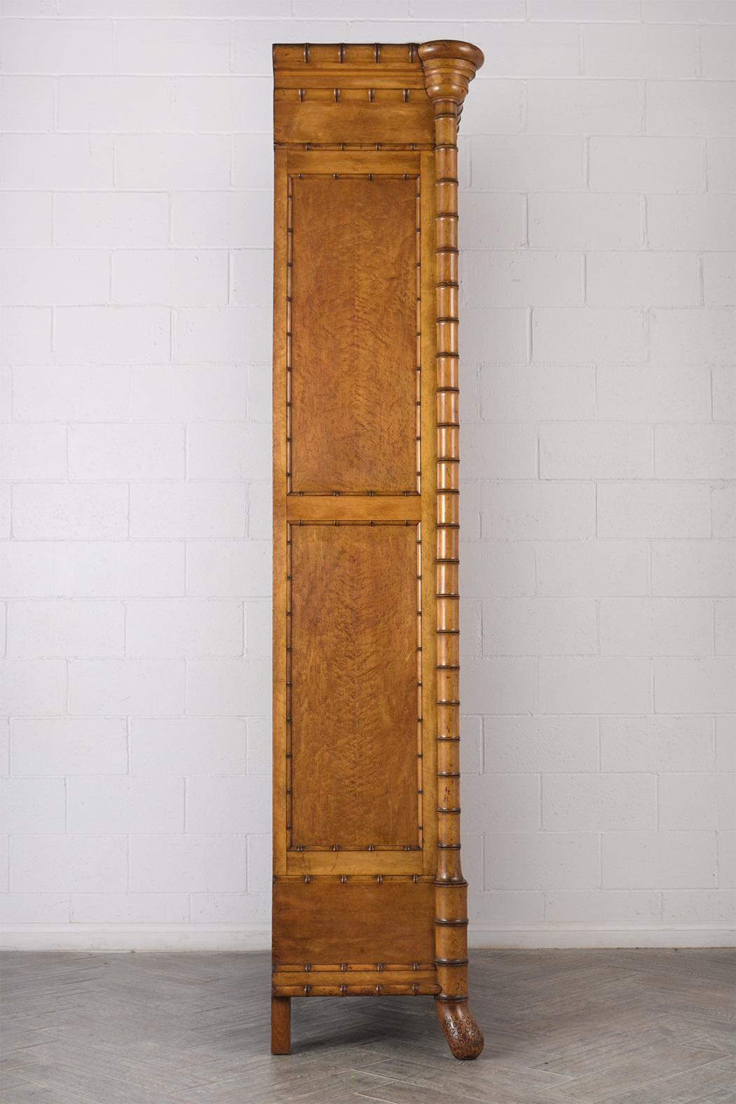 French 19th Century Single Door Bamboo Bookcase 4
