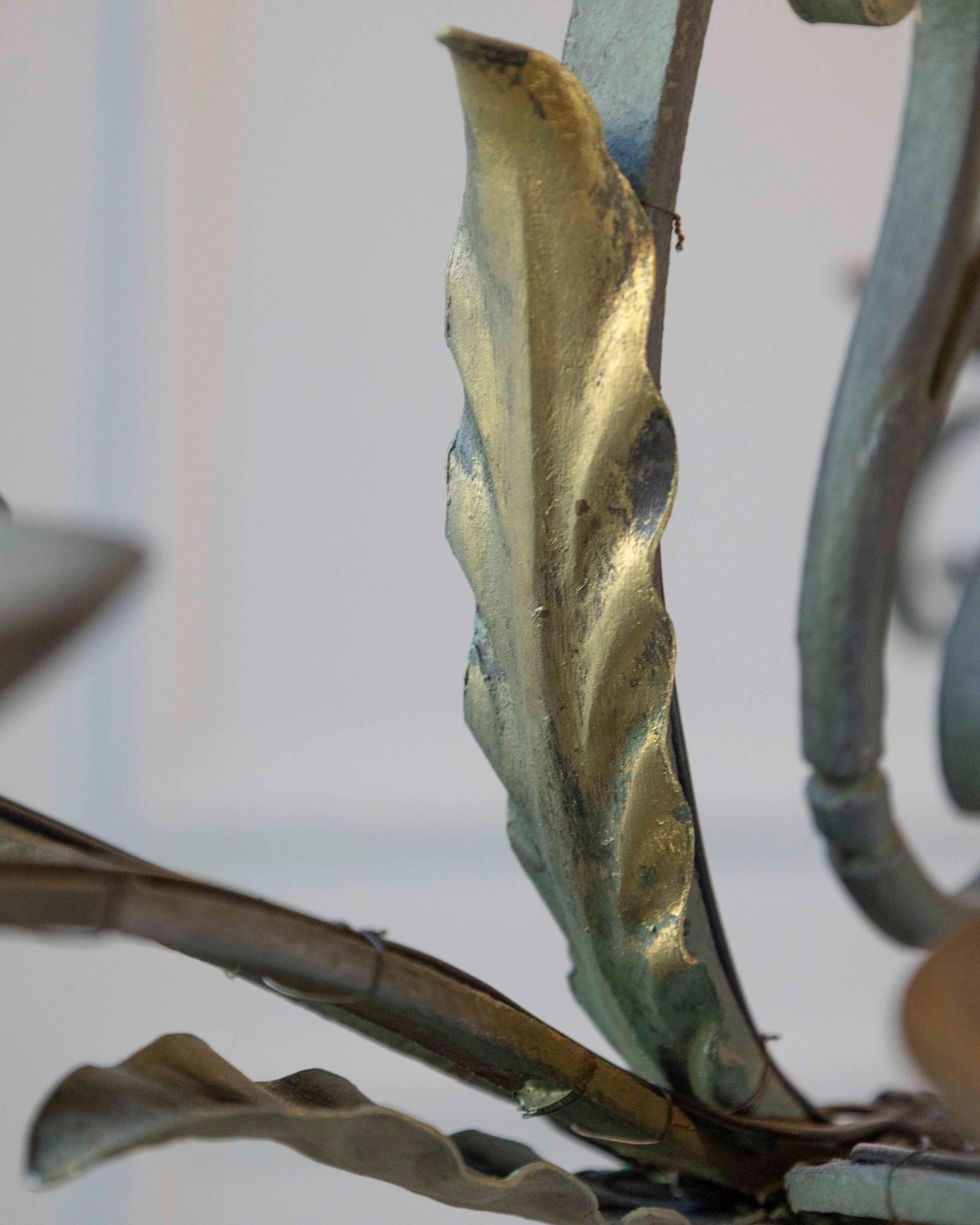 French 19th Century Six-Light Iron Chandelier with Spiral and Scrolling Arms For Sale 5