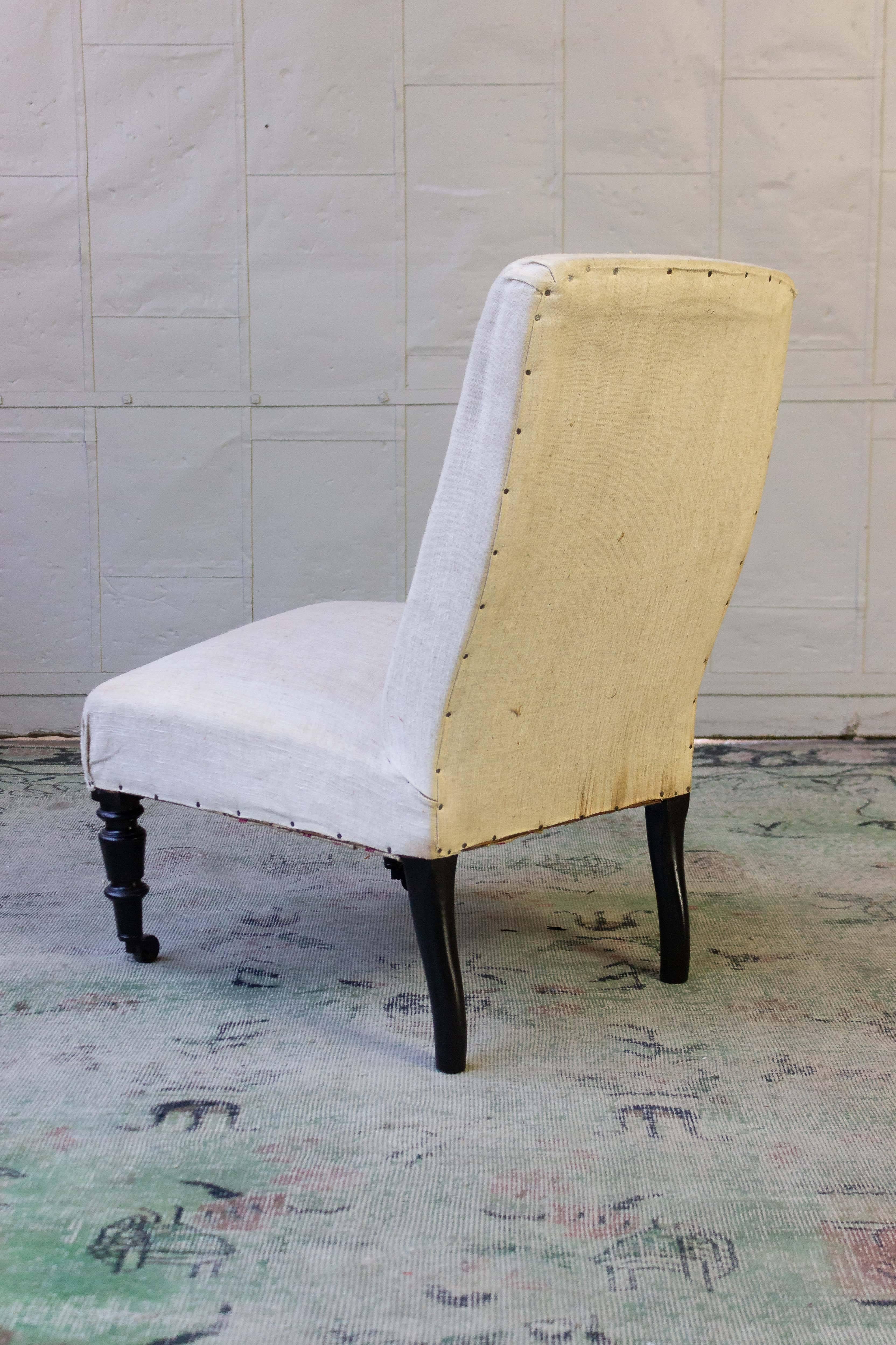 French 19th Century Slipper Chair 2