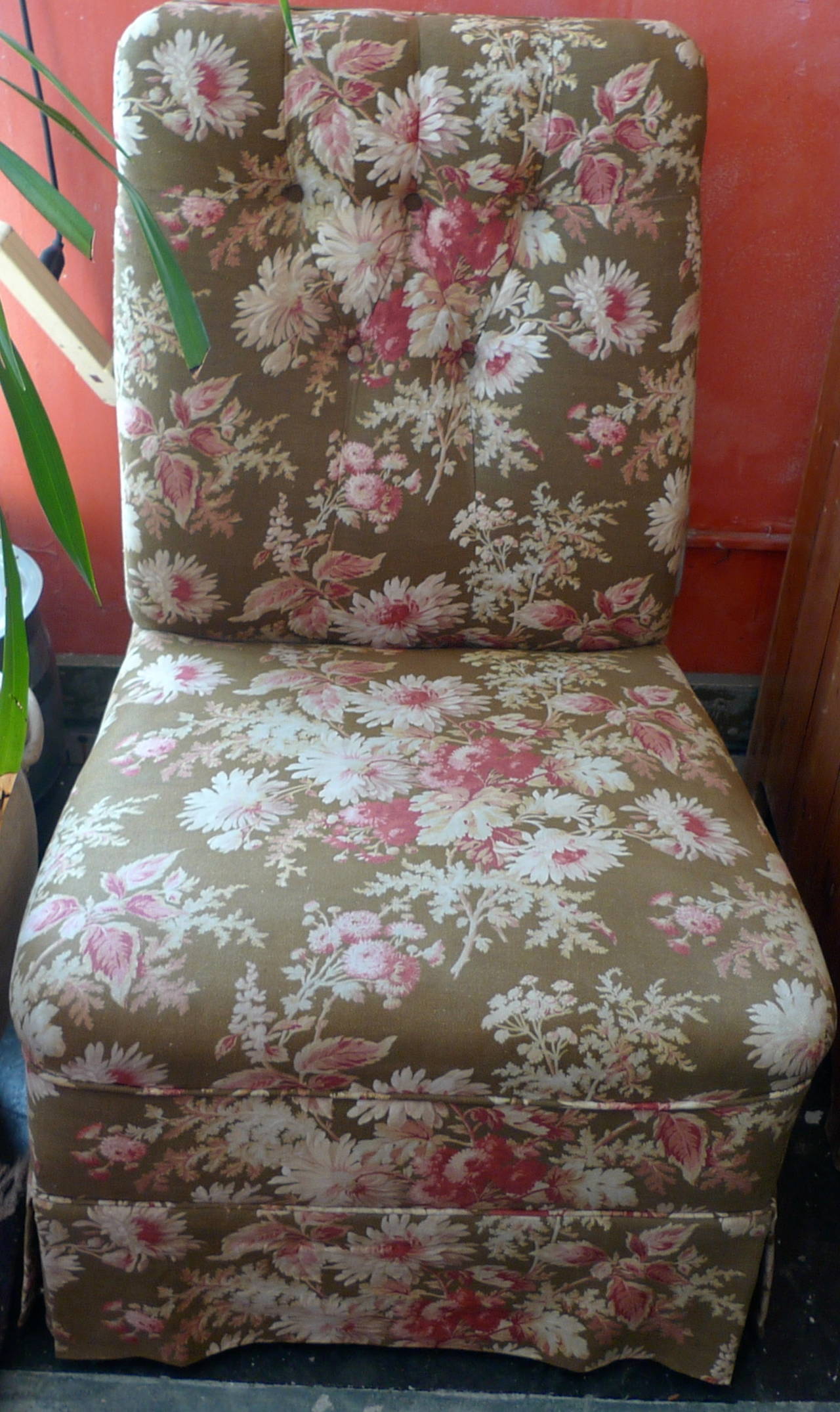 floral slipper chair