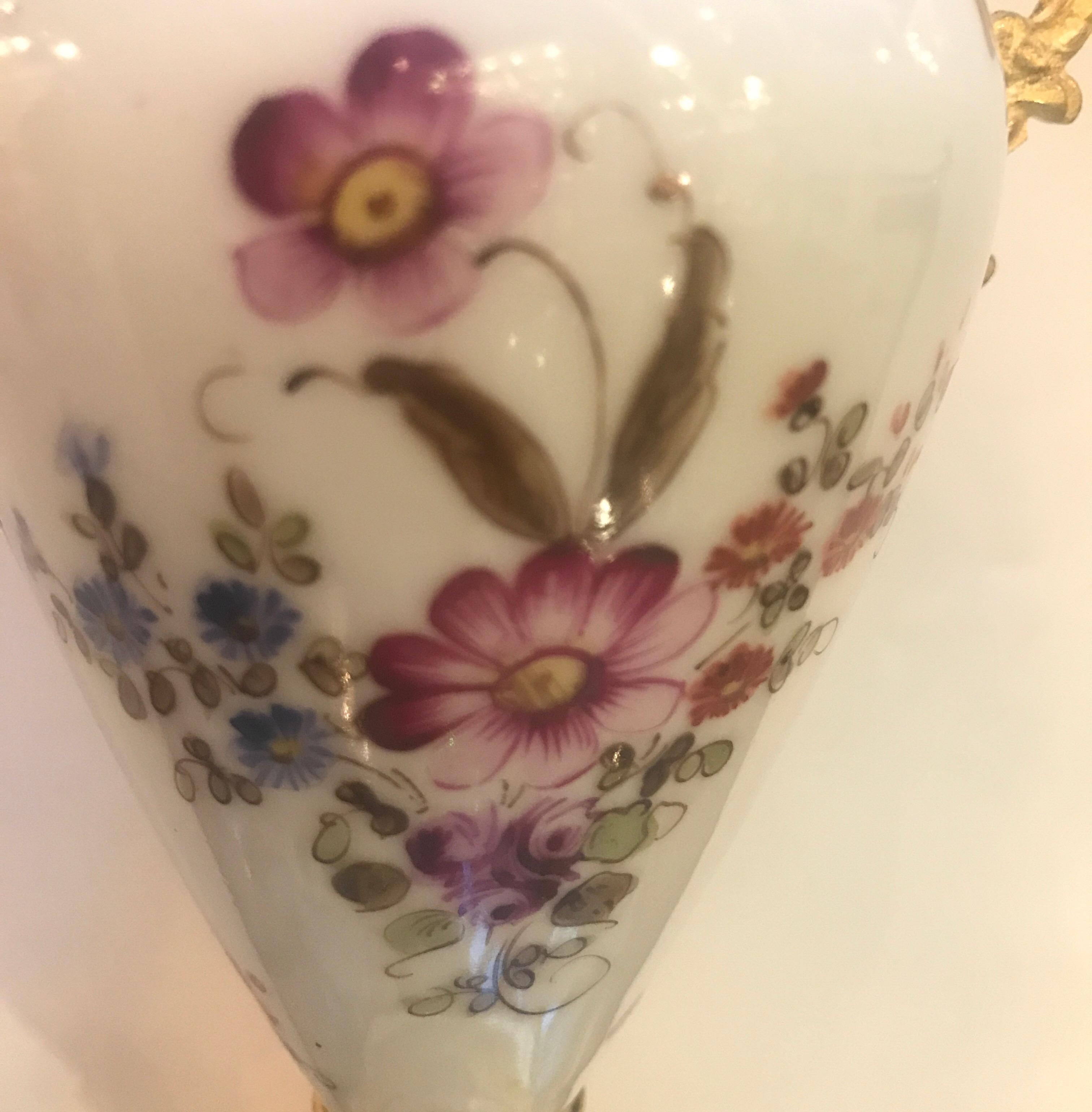French, 19th Century Small Porcelain and Ormolu Hand Painted Urn 1