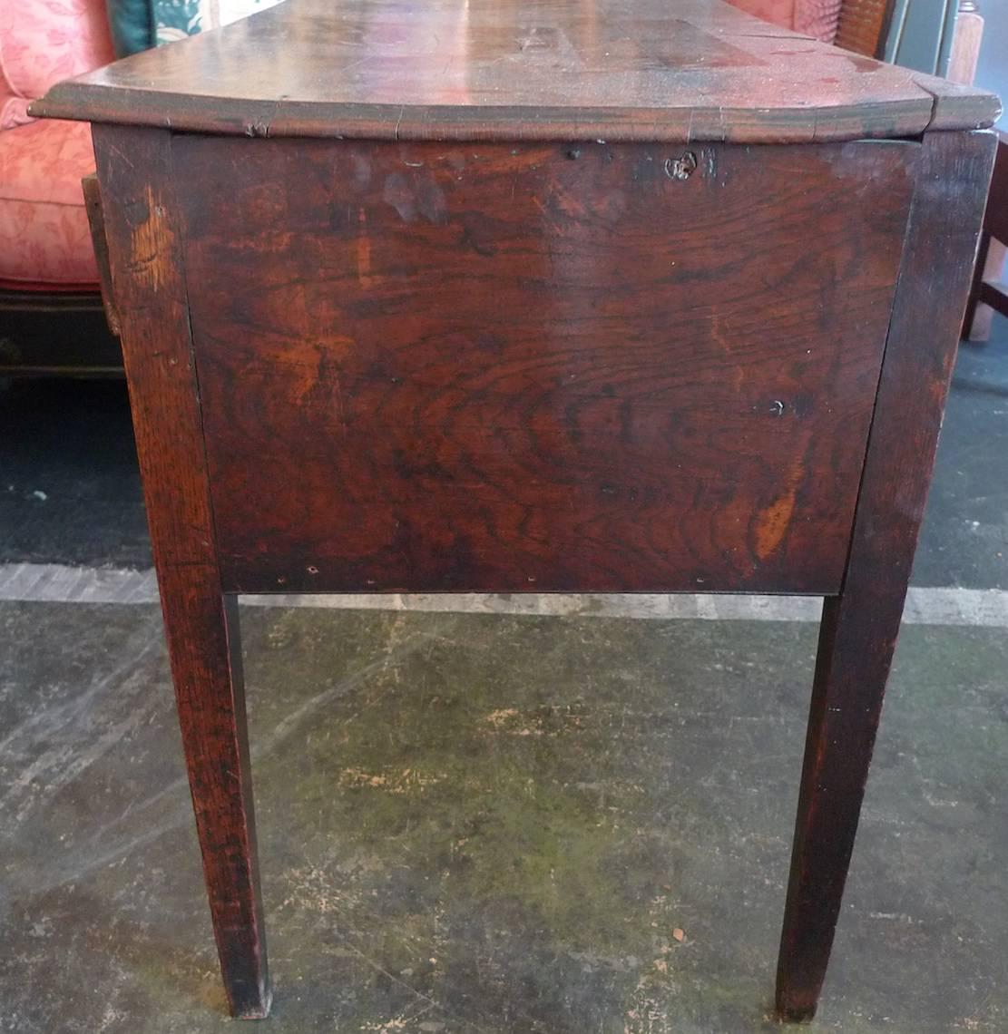 French 19th century small stained pine three-drawer desk.