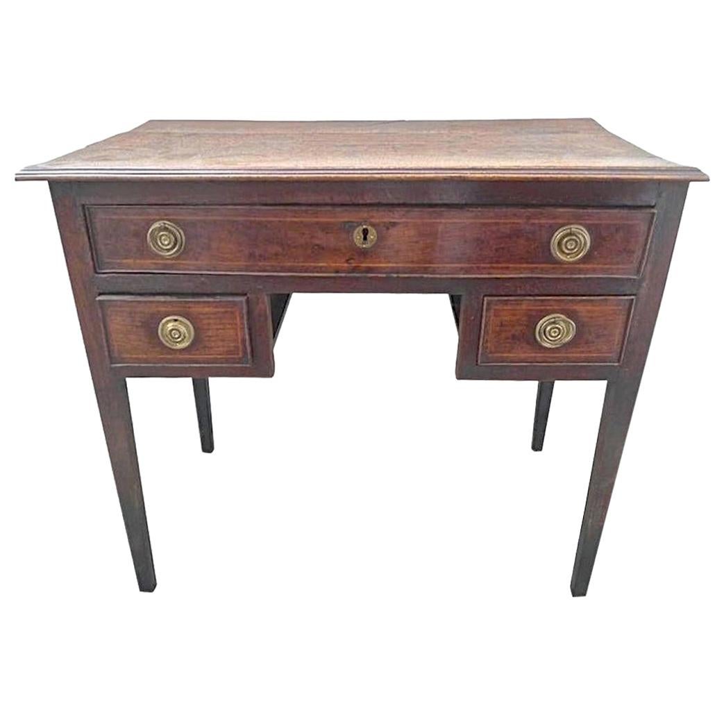 French 19th Century Small Stained Pine Three-Drawer Desk