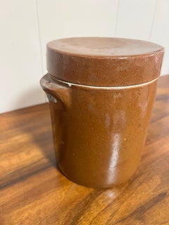 French 19th Century Small Stoneware Confit Storage Pot