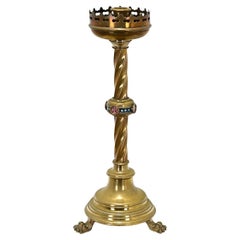 French 19th Century Solid Brass Altar Candlestick