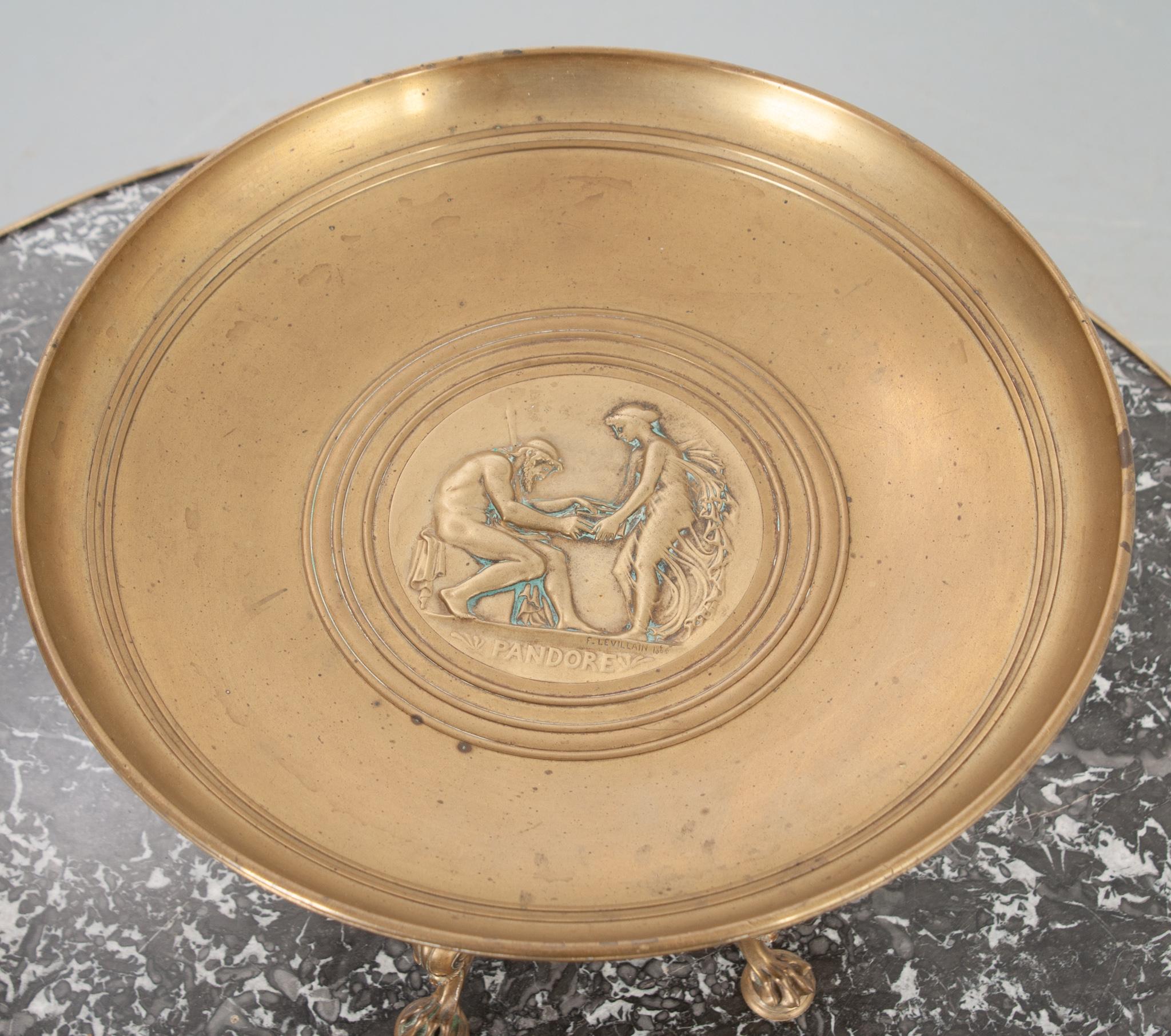 Greek Revival French 19th Century Solid Bronze Tazza For Sale