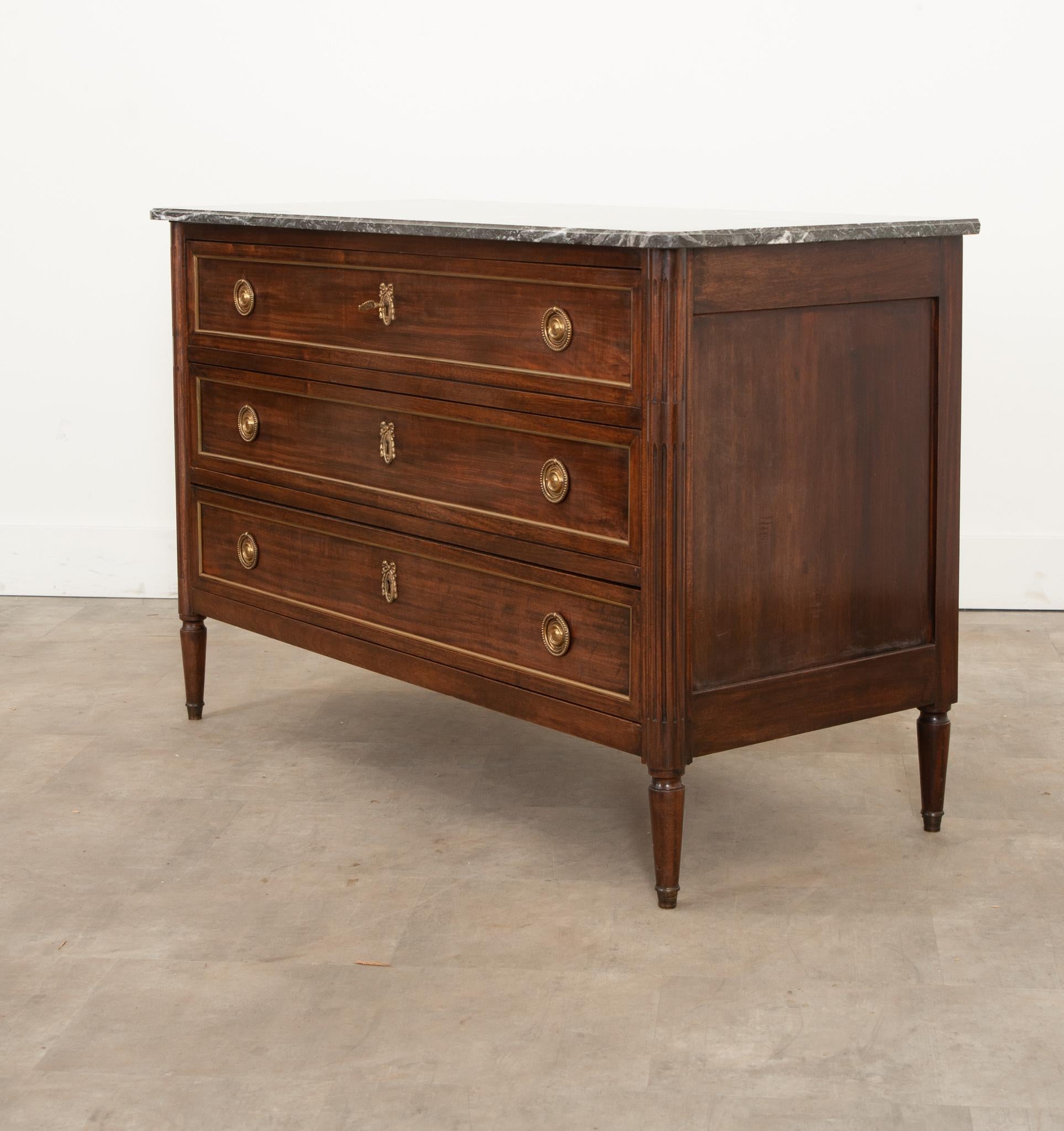 French 19th Century Solid Mahogany Commode 4