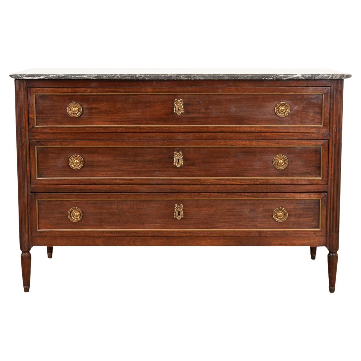 French 19th Century Solid Mahogany Commode