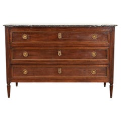 French 19th Century Solid Mahogany Commode