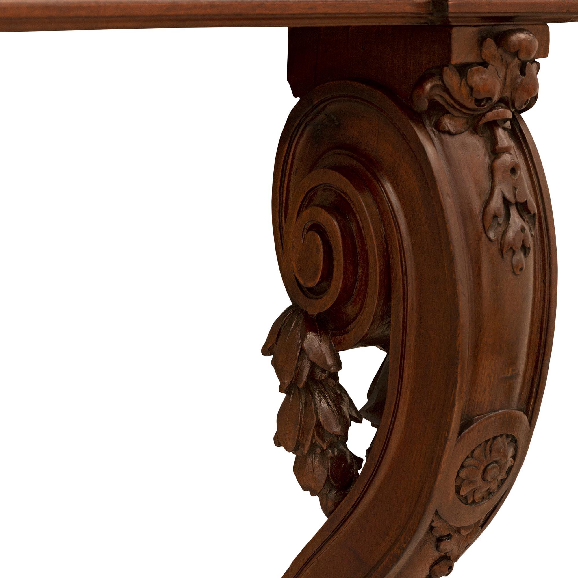 French 19th Century Solid Mahogany Louis XVI St. Console and Mirror Suite For Sale 6