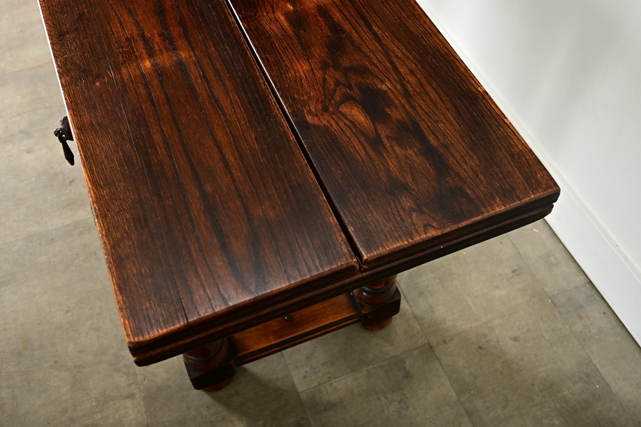 Forged French 18th Century Solid Oak Console-Dining Table For Sale