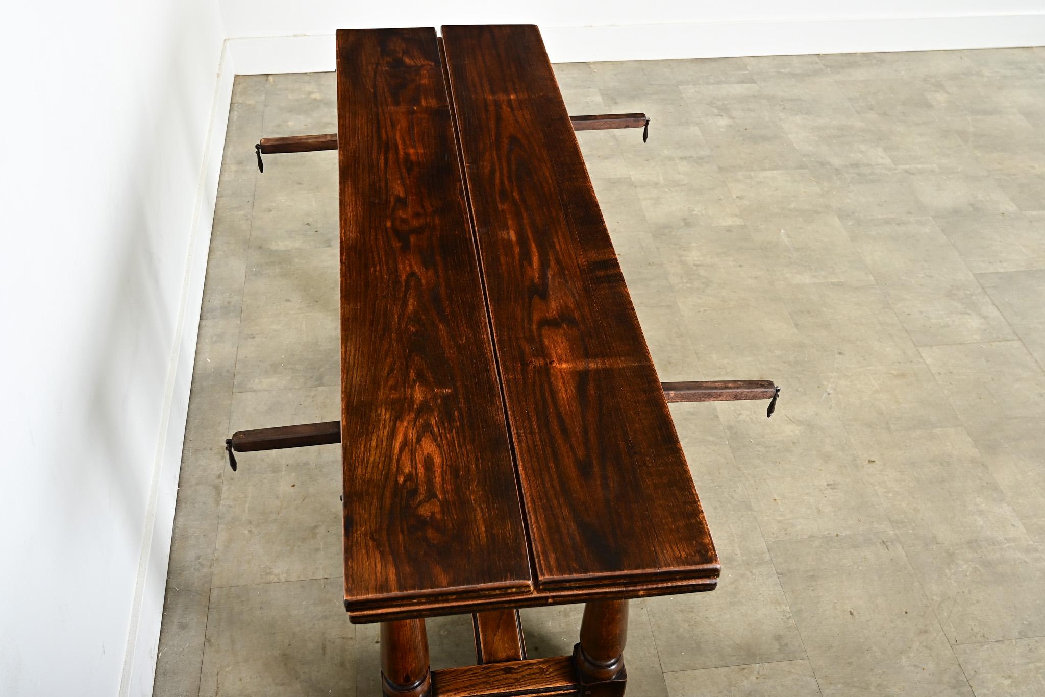 18th Century and Earlier French 18th Century Solid Oak Console-Dining Table For Sale