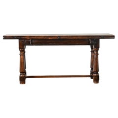 French 19th Century Solid Oak Console-Dining Table