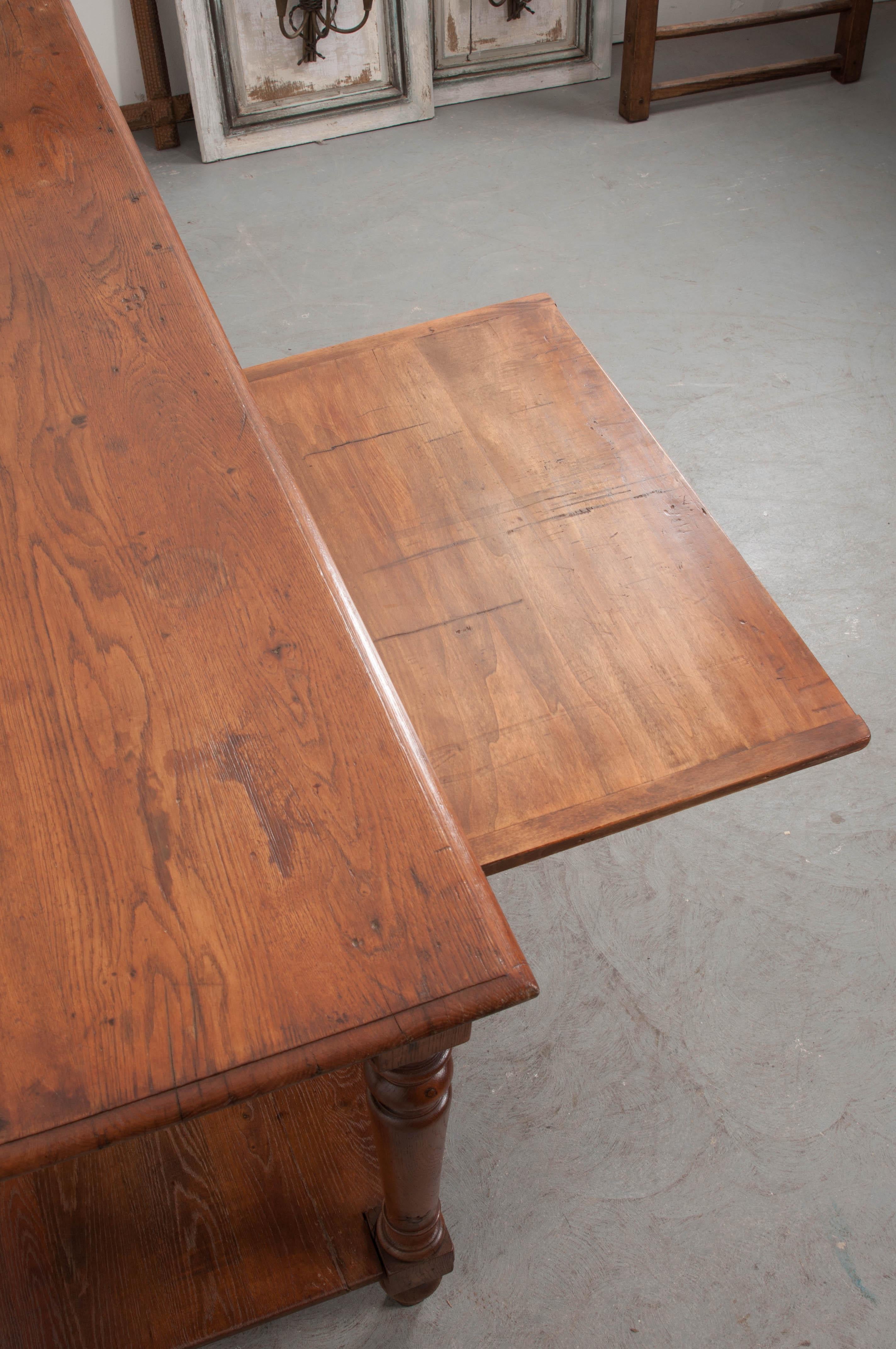 French 19th Century Solid Oak Drapery Table 2