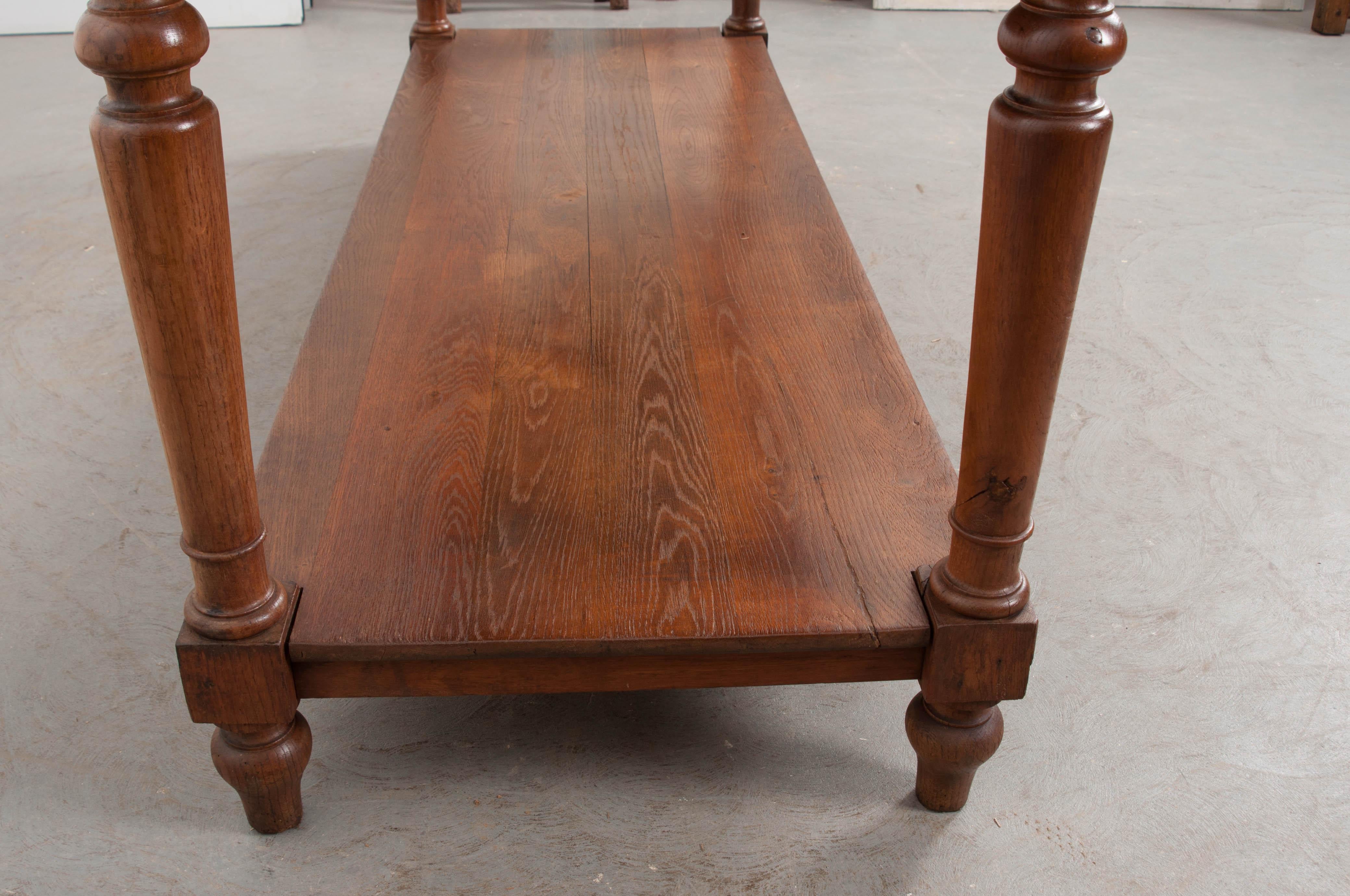 French 19th Century Solid Oak Drapery Table 5
